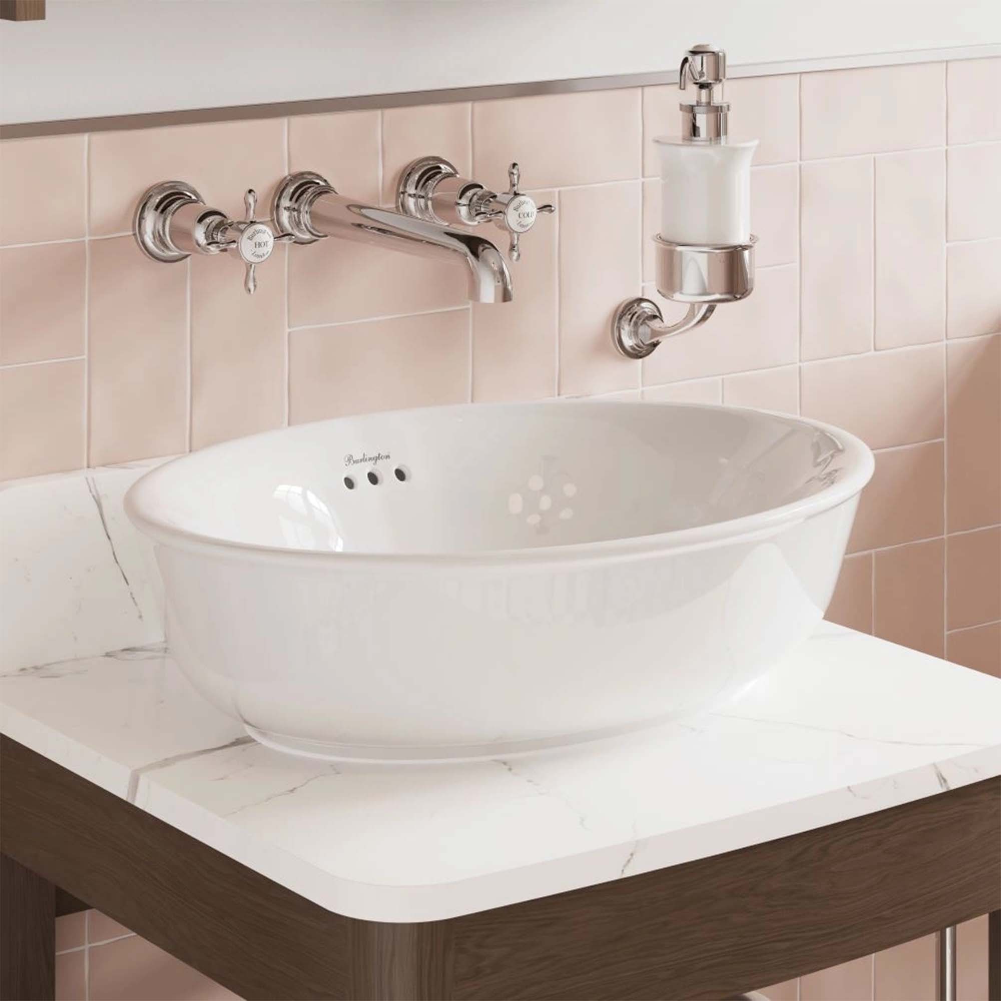 burlington guild 50cm countertop basin gloss white