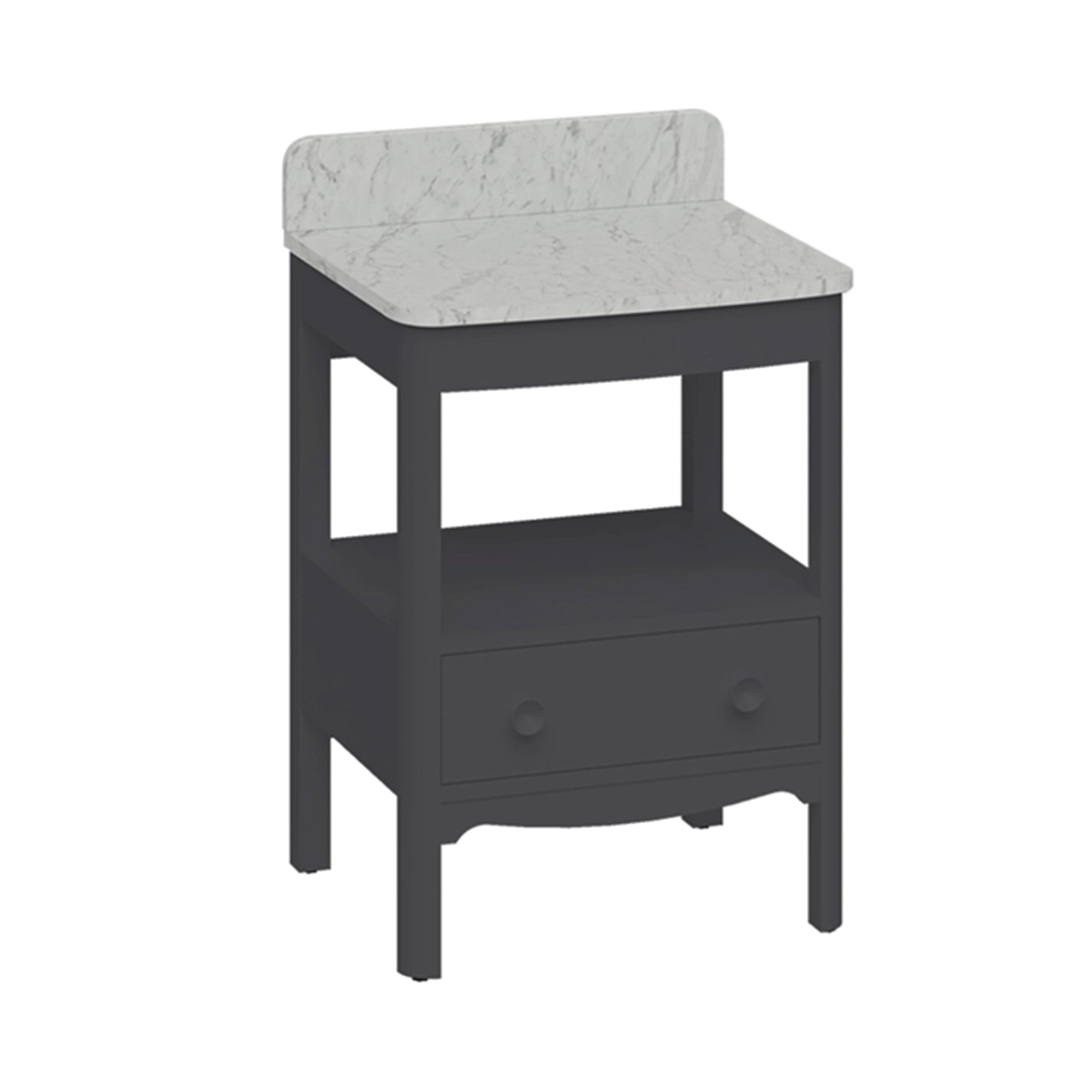 burlington guild 560 floorstanding single drawer vanity unit carrara worktop ashbee grey