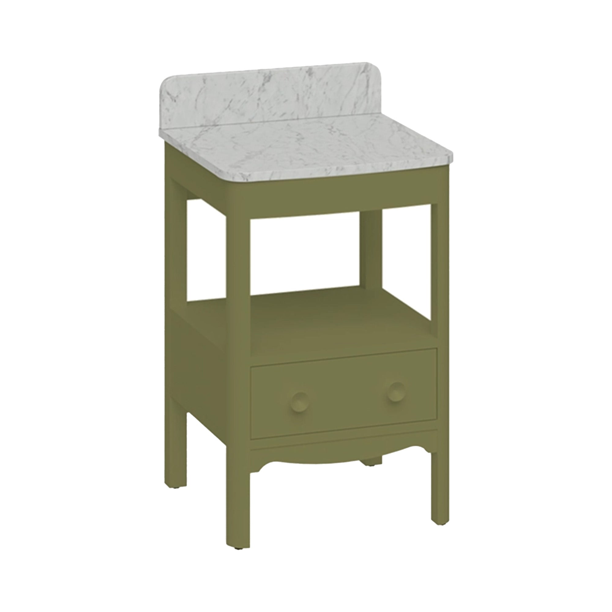 burlington guild 560 floorstanding single drawer vanity unit carrara worktop carlyle green