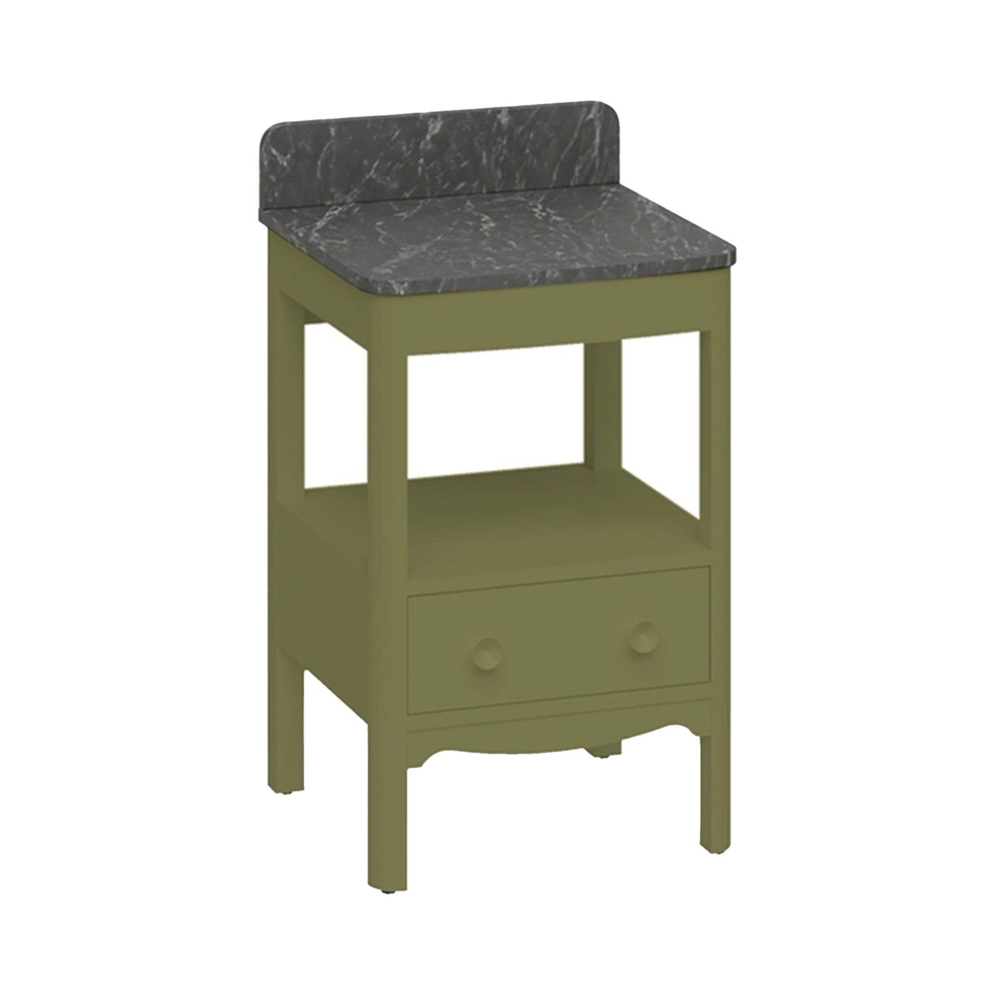 burlington guild 560 floorstanding single drawer vanity unit marquina worktop carlyle green