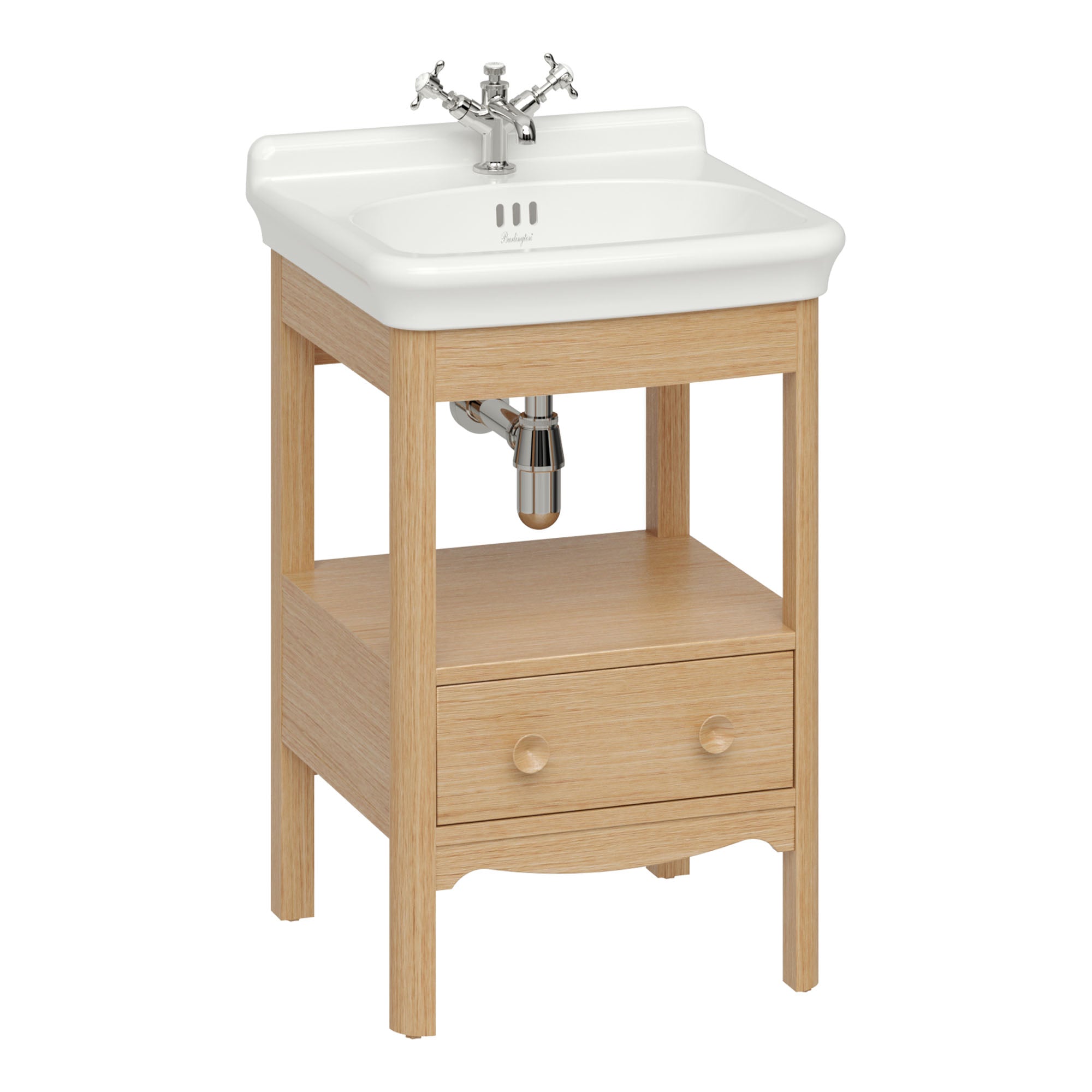 Burlington Guild Floorstanding Vanity Unit With Washbasin - Light Oak