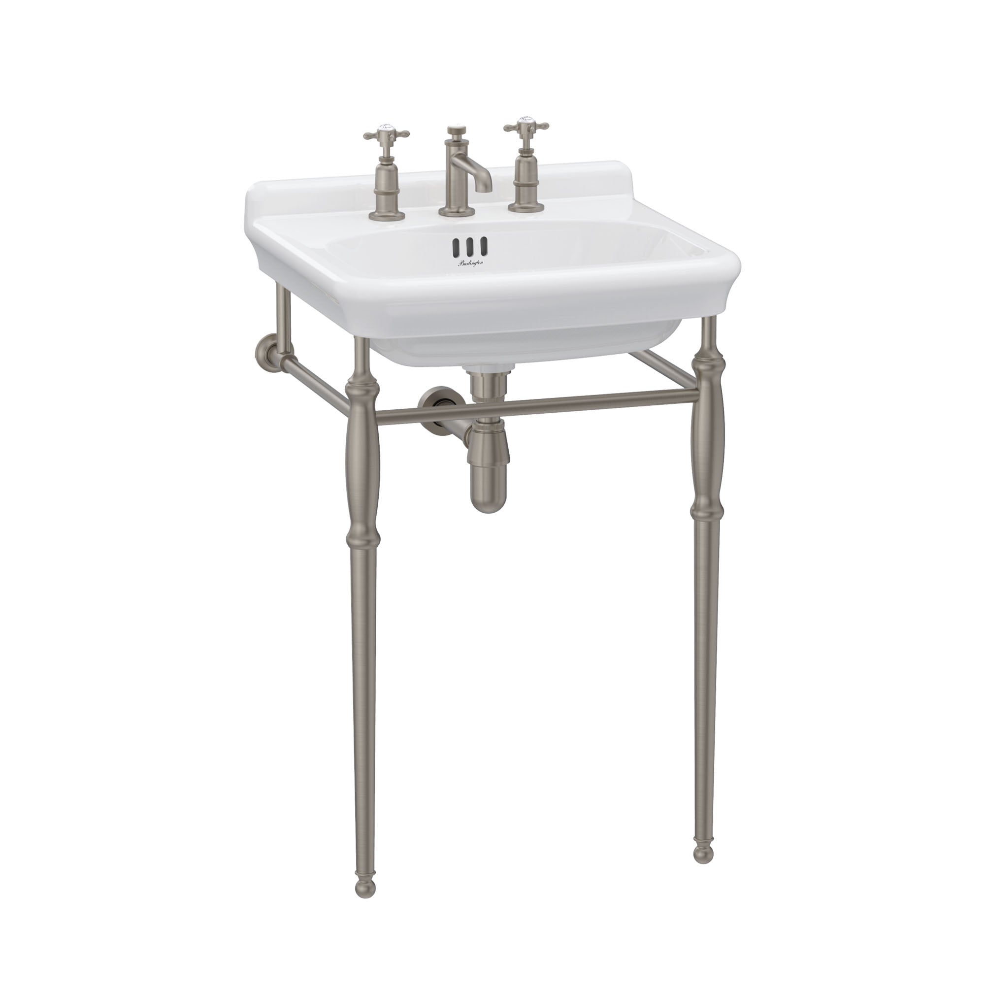 Burlington Guild White Rectangular Basin With Washstand