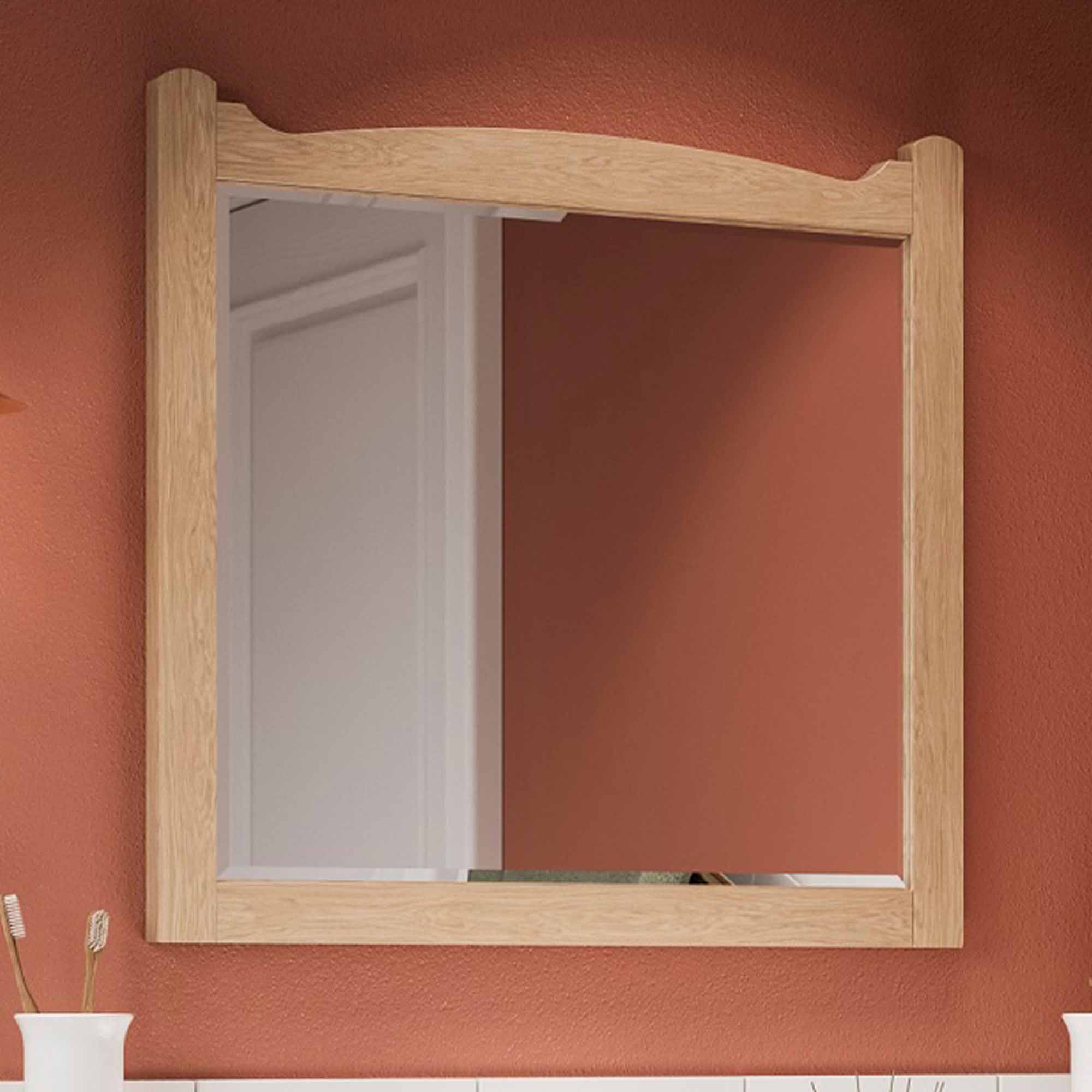 burlington guild 600 framed bathroom mirror light oak