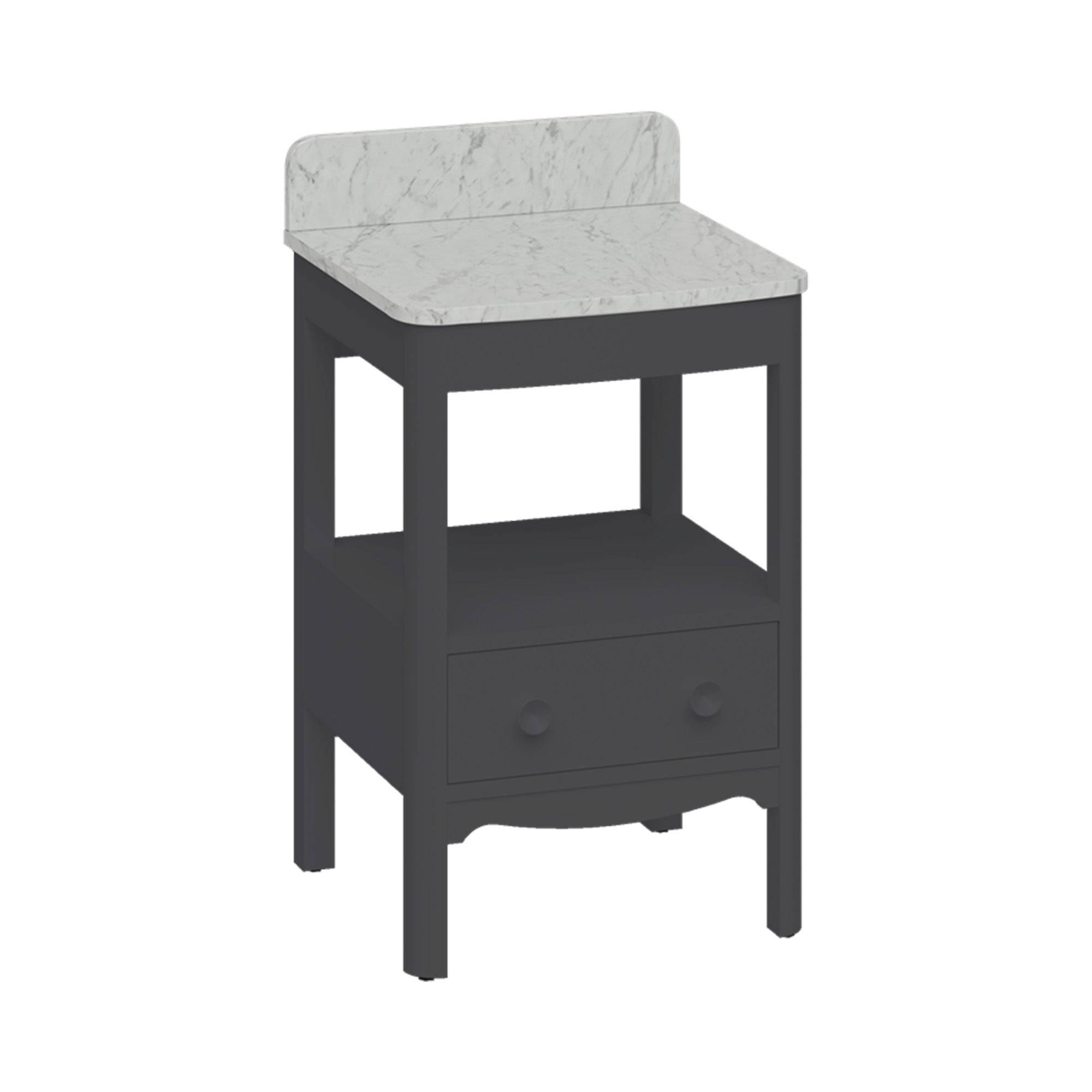 burlington guild 620 floorstanding single drawer vanity unit carrara worktop ashbee grey