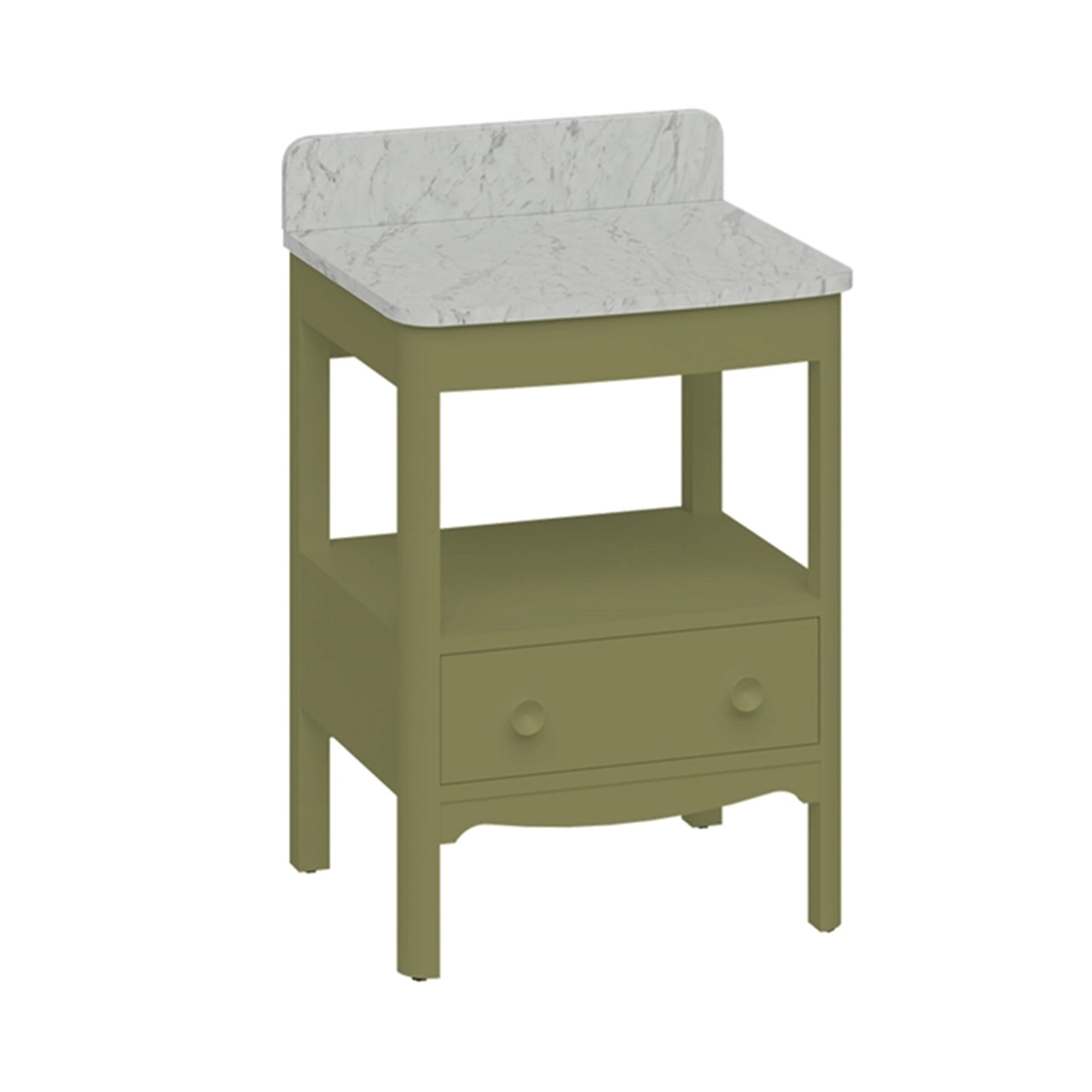 burlington guild 620 floorstanding single drawer vanity unit carrara worktop carlyle green