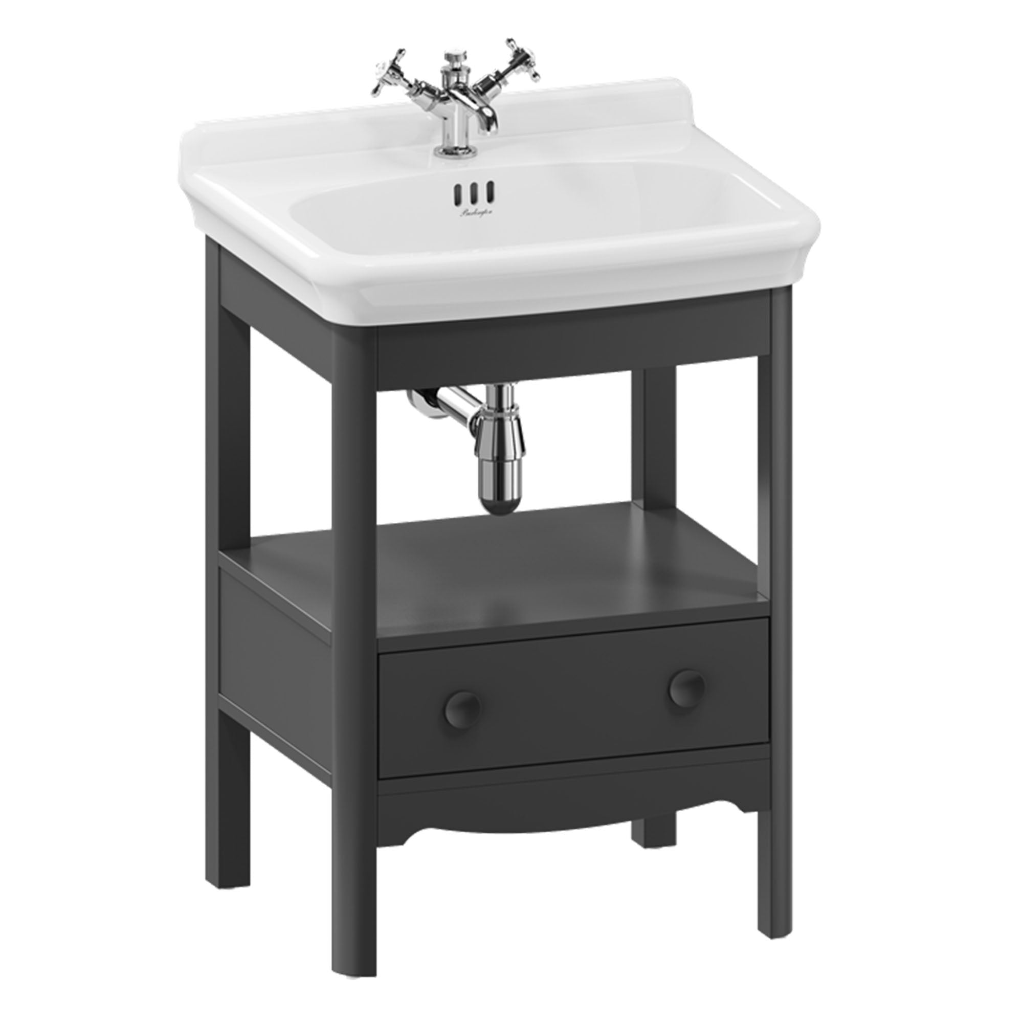 burlington guild 620 floorstanding single drawer vanity unit washbasin ashbee grey