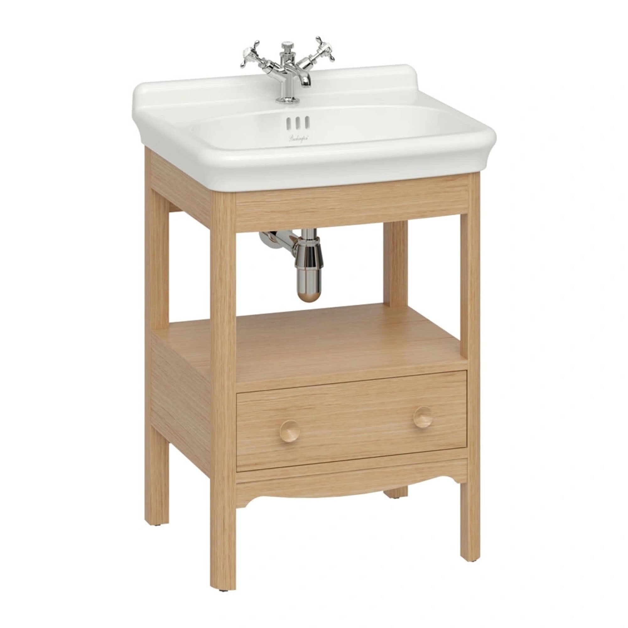 Burlington Guild Floorstanding Vanity Unit With Washbasin - Light Oak