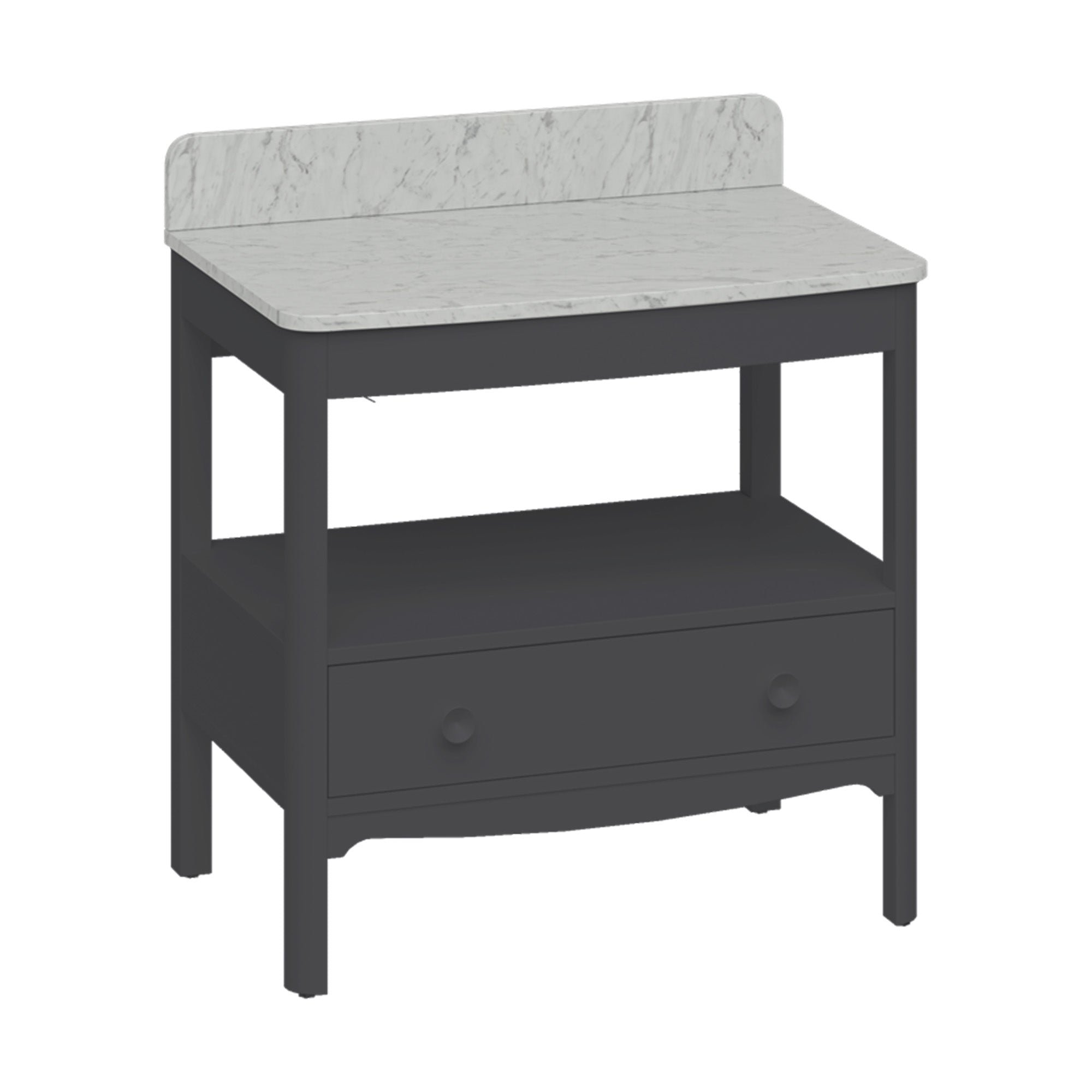 burlington guild 850 floorstanding single drawer vanity unit carrara worktop ashbee grey