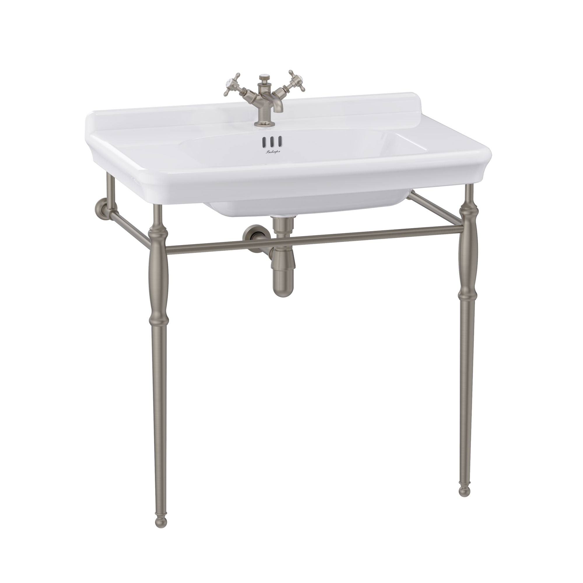 Burlington Guild White Rectangular Basin With Washstand