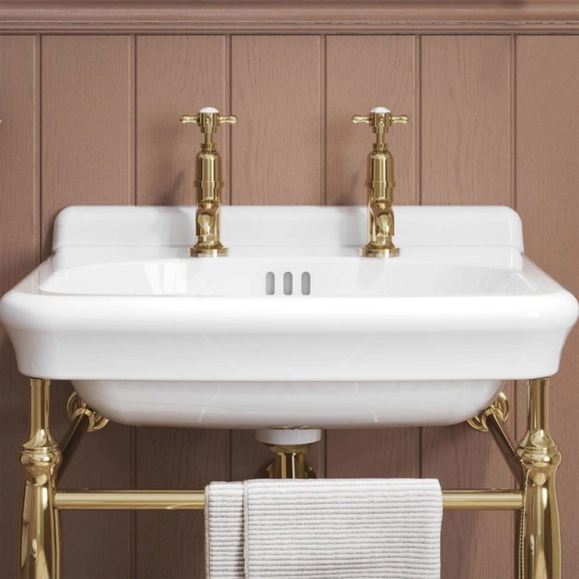 burlington guild basin pillar tap gold