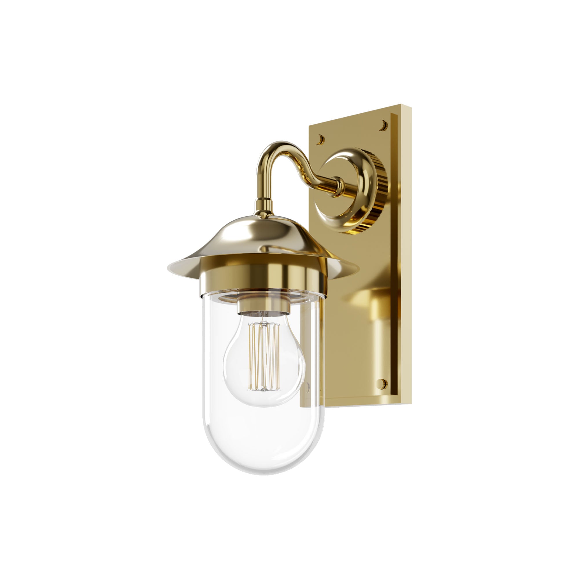 burlington guild bathroom wall light clear glass gold