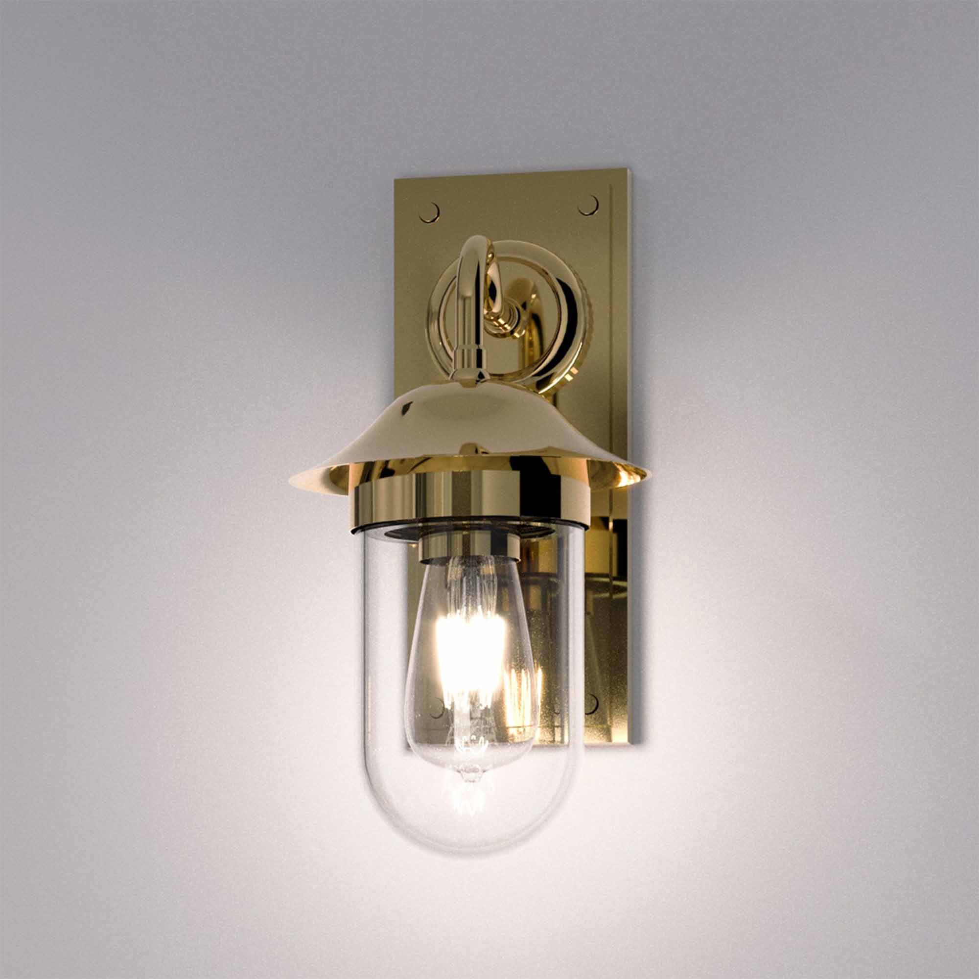 burlington guild bathroom wall light clear glass gold