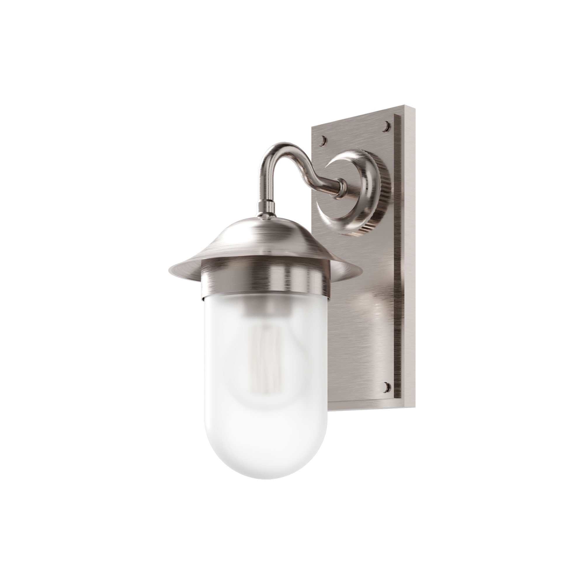 burlington guild bathroom wall light frosted glass brushed nickel