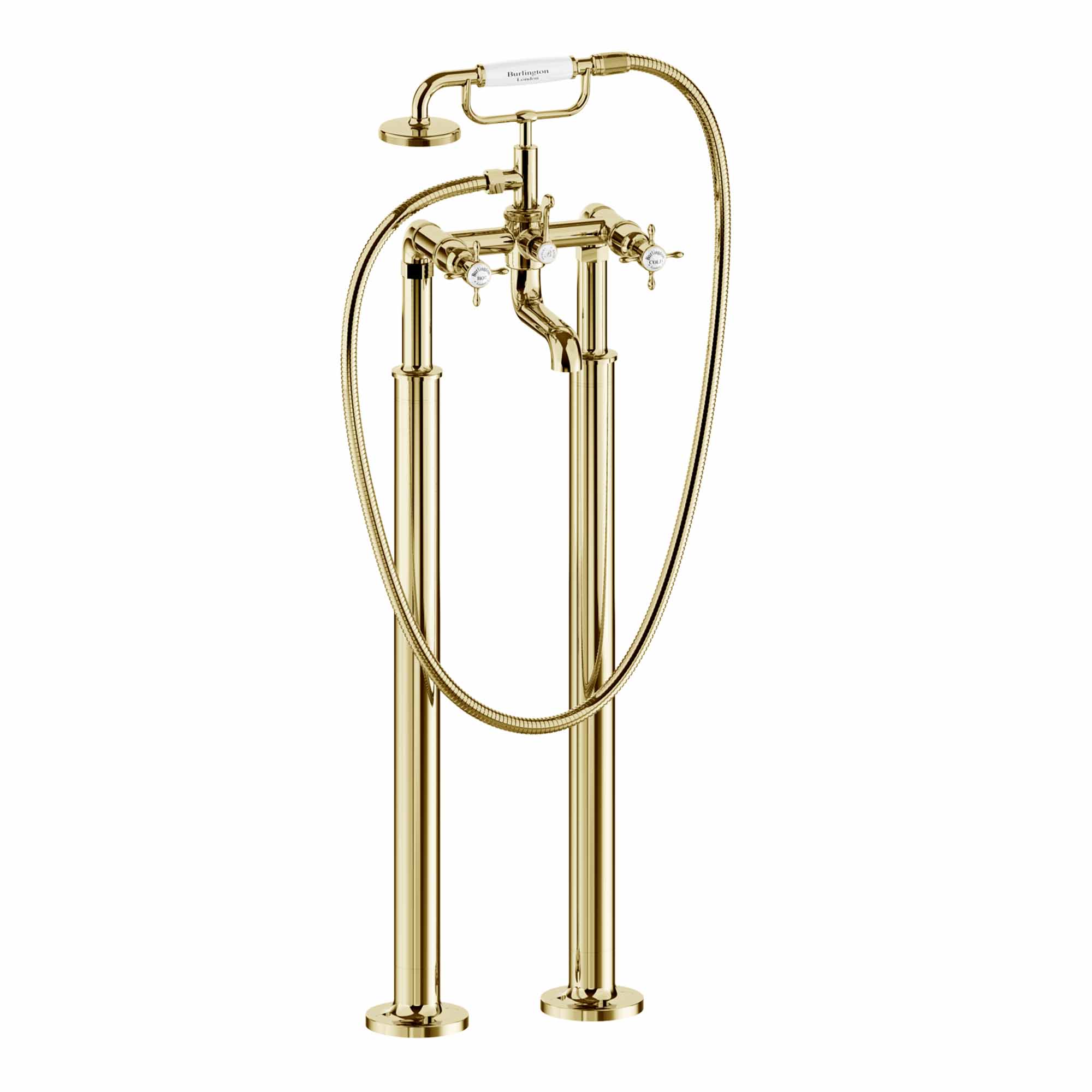 burlington guild floorstanding bath shower mixer gold