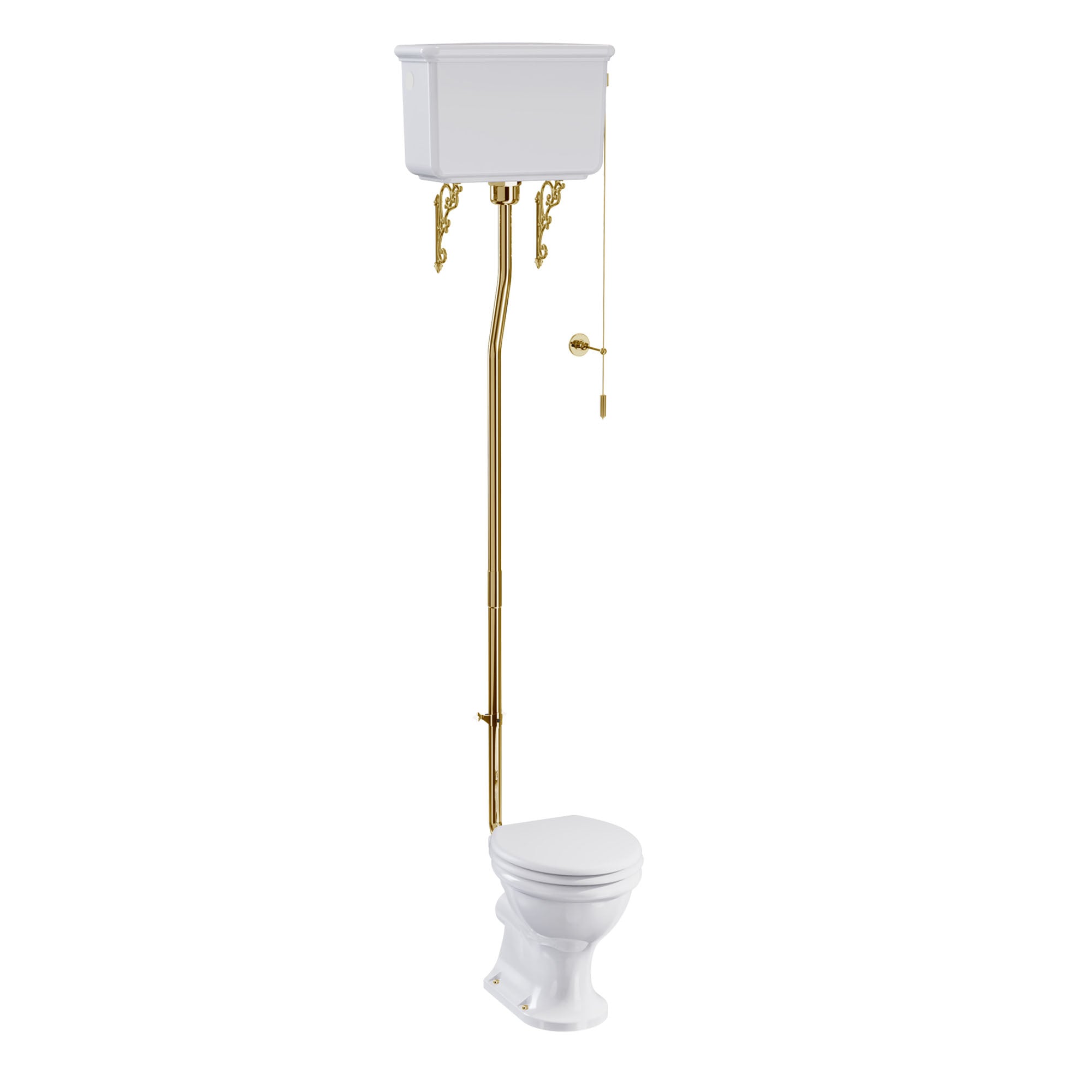 burlington guild high level cistern toilet gold flush kit