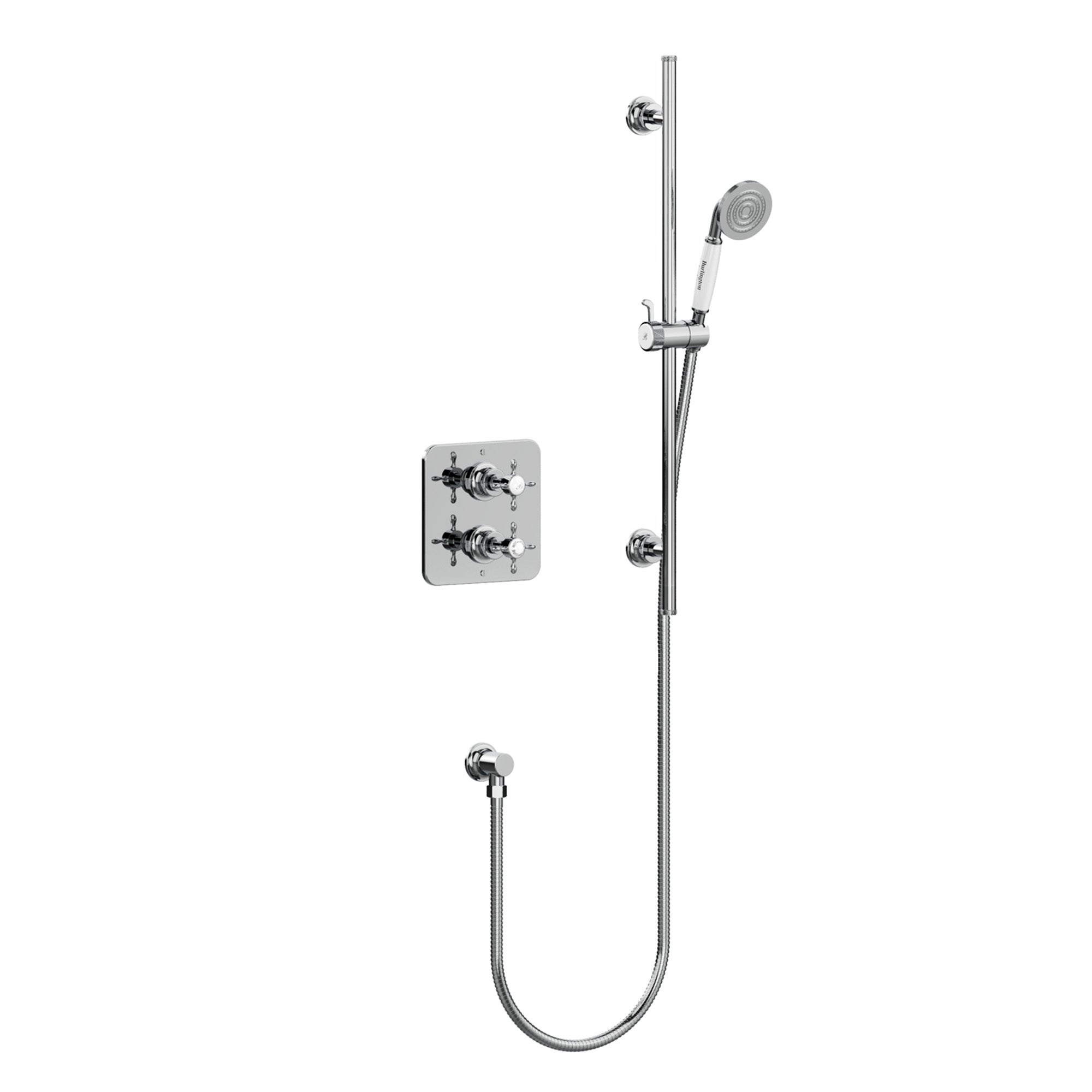 burlington guild thermostatic shower valve with slide rail handset chrome