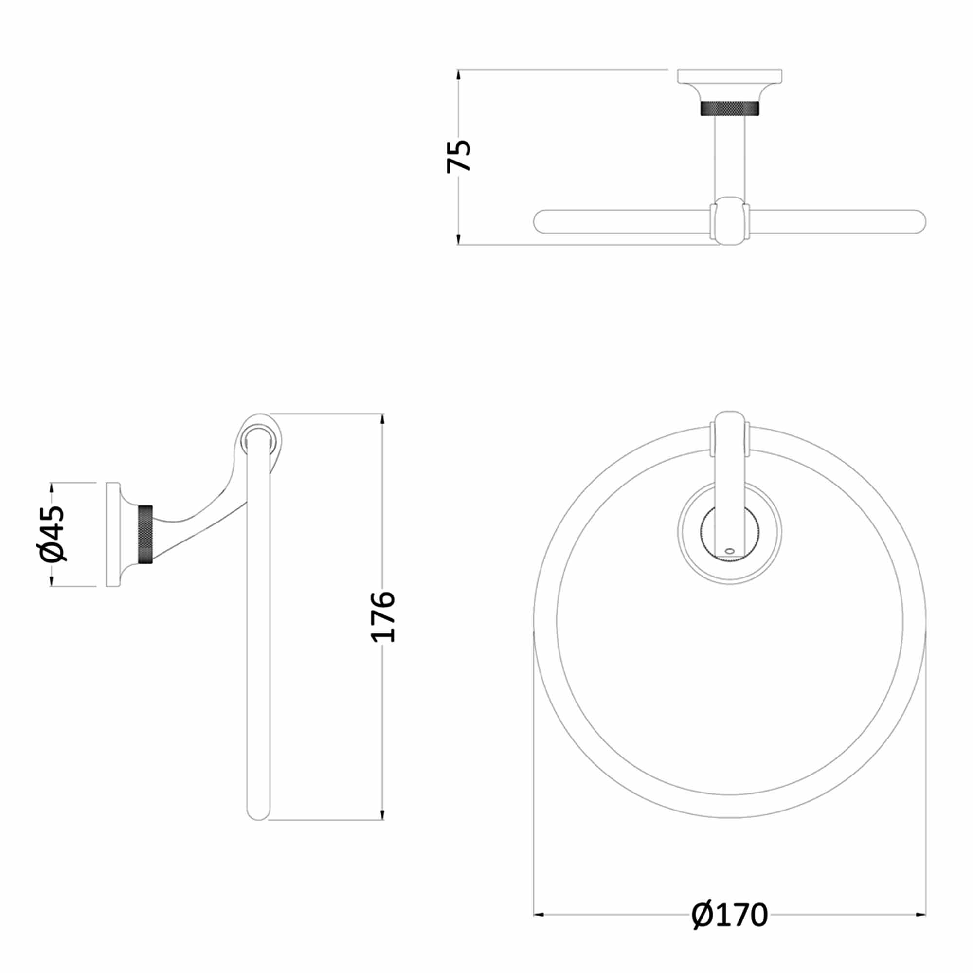 burlington guild towel ring dimensions