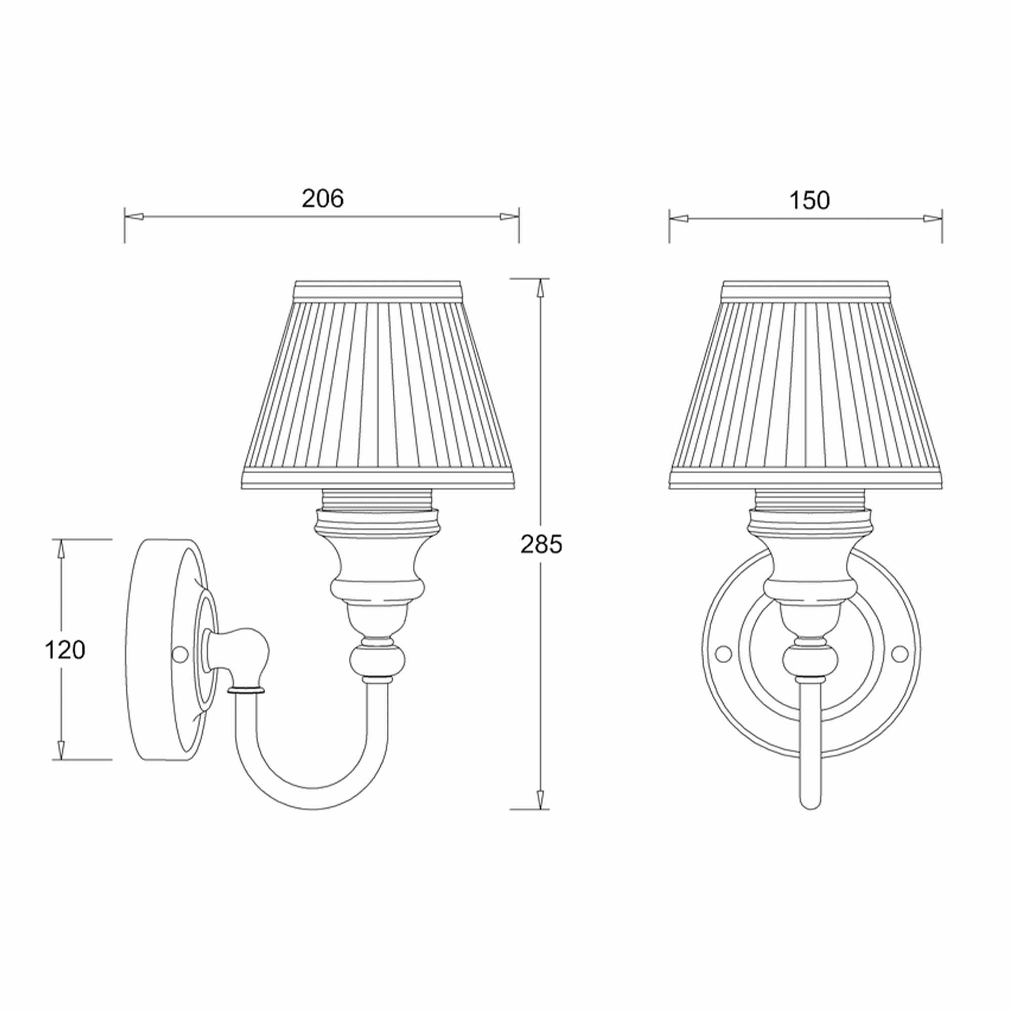 burlington led bathroom ornate wall light white fine pleated shade dimensions