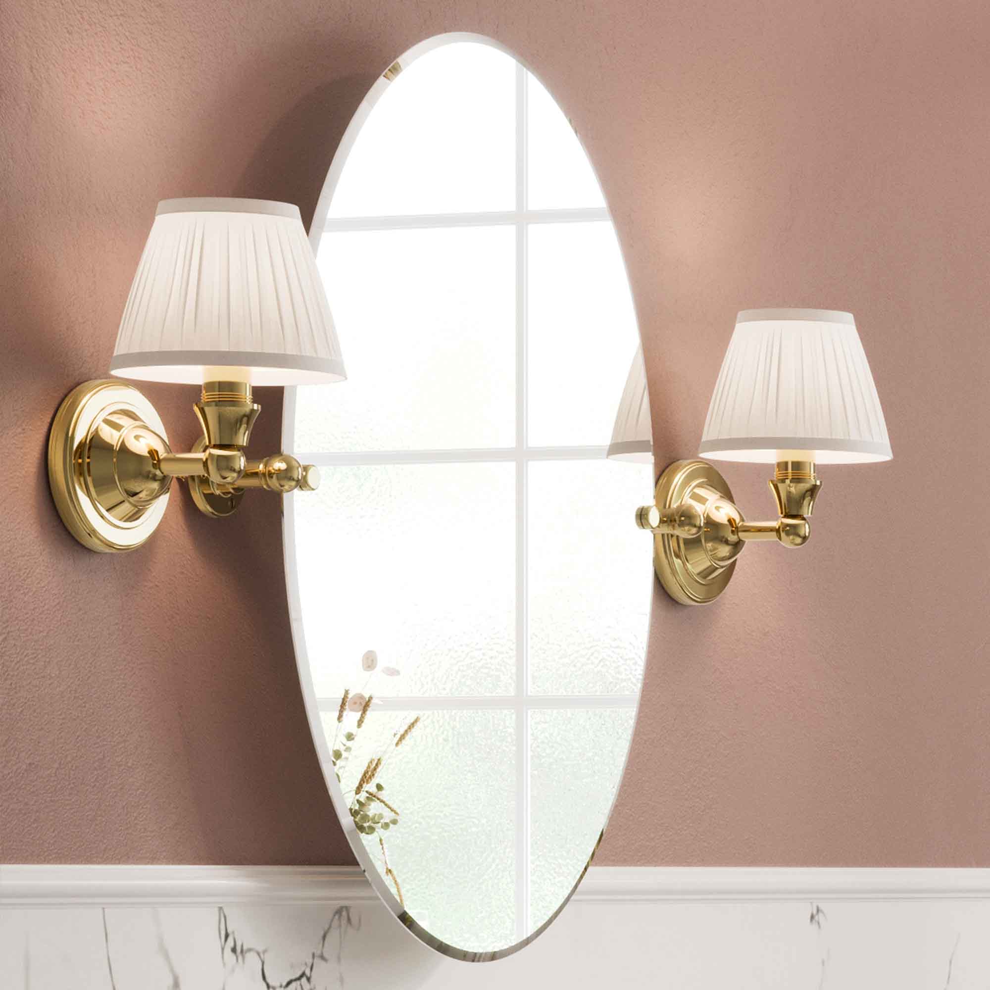 burlington oval hinged mirror 500x700mm with 1850 fixings gold