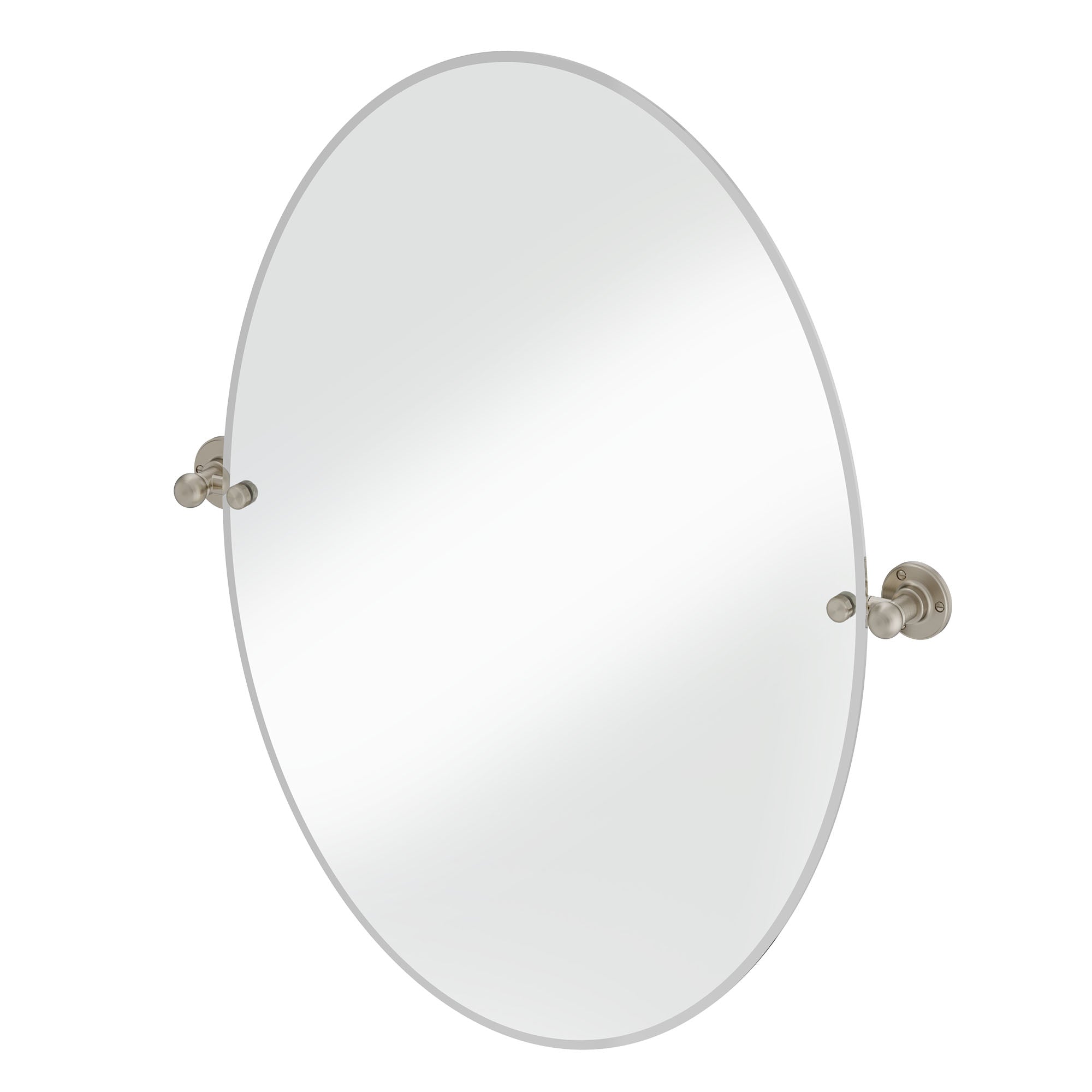 burlington oval hinged mirror 600x800mm with 1850 fixings brushed nickel