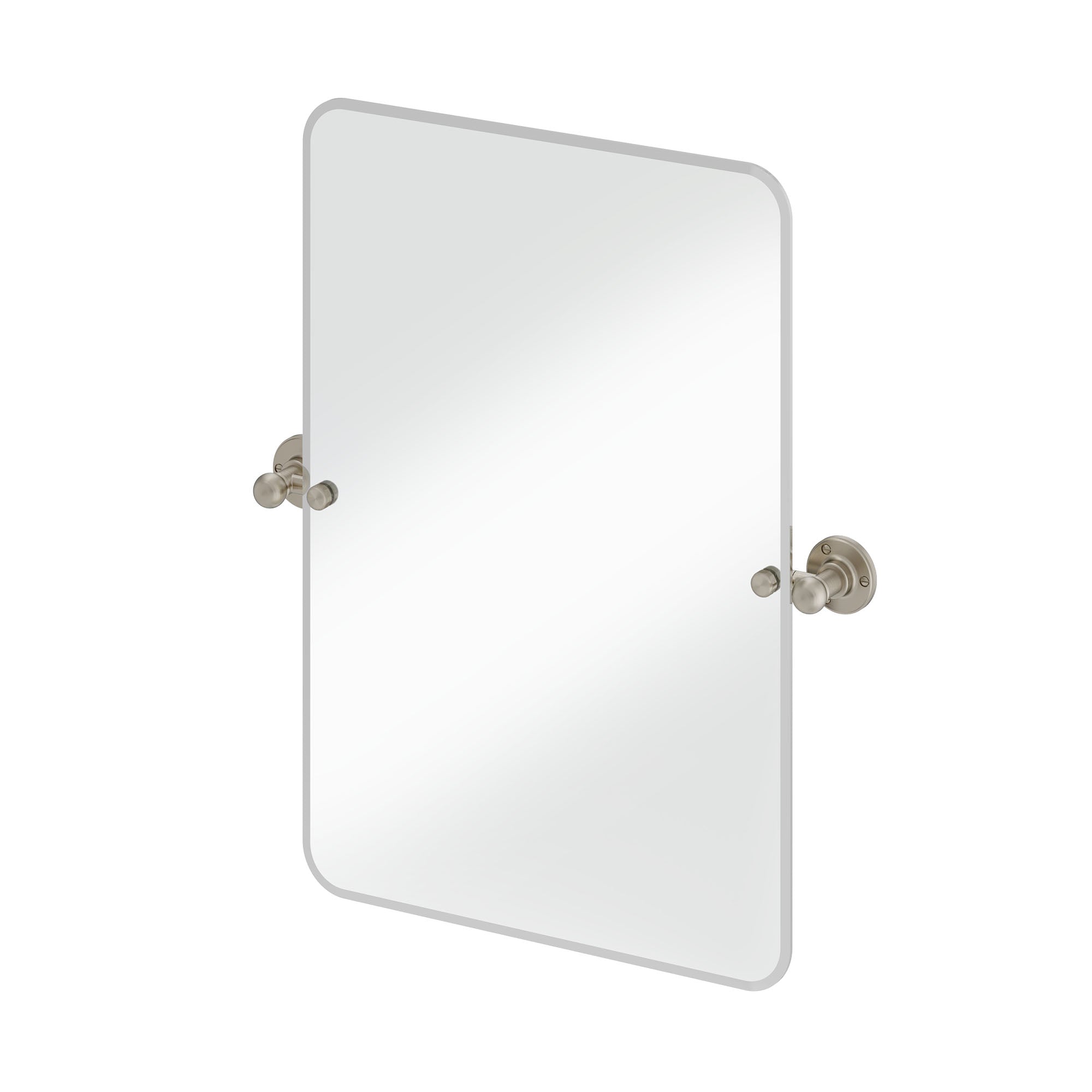 burlington rectangular hinged mirror 450x650mm with 1850 fixings brushed nickel