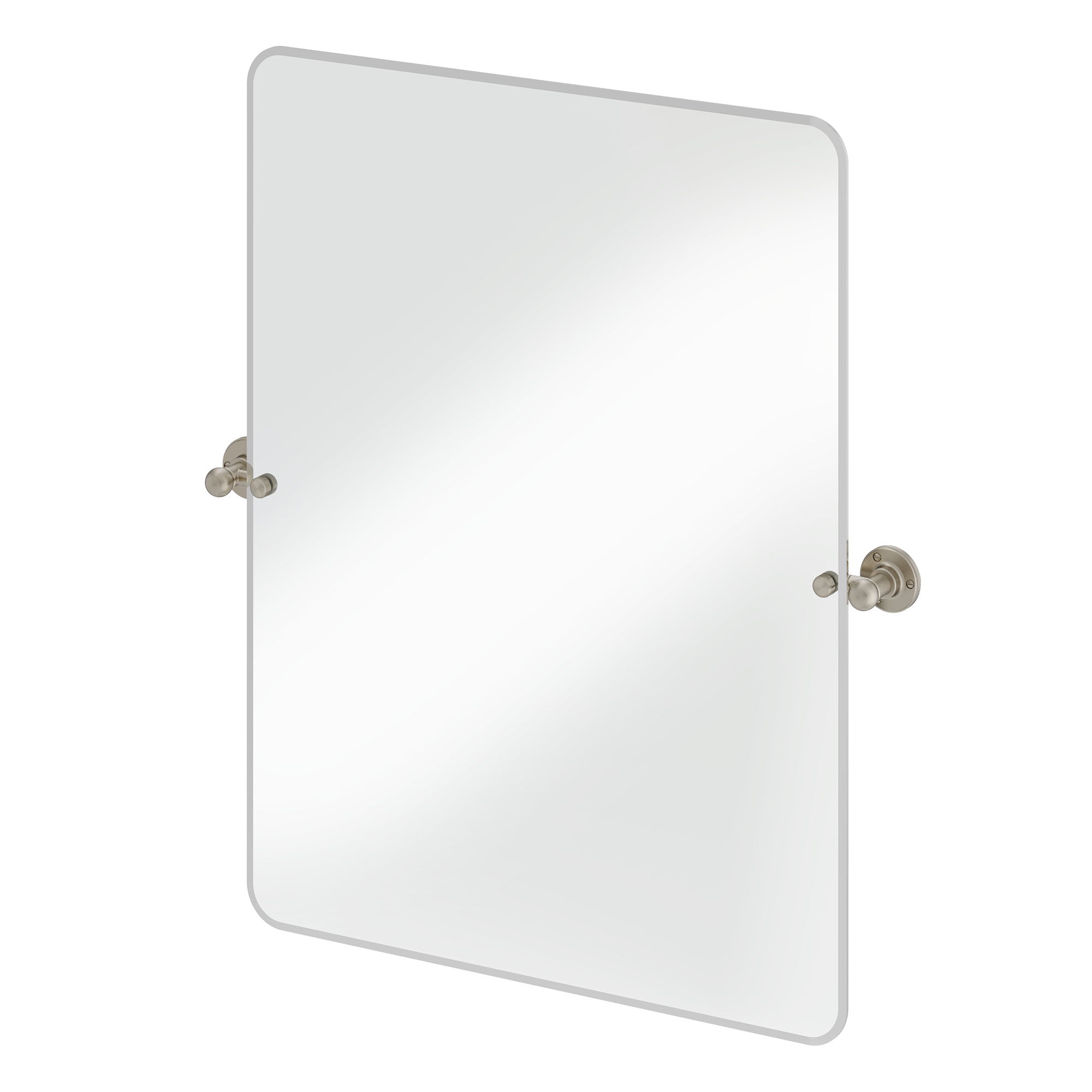 burlington rectangular hinged mirror 650x850mm with 1850 fixings brushed nickel