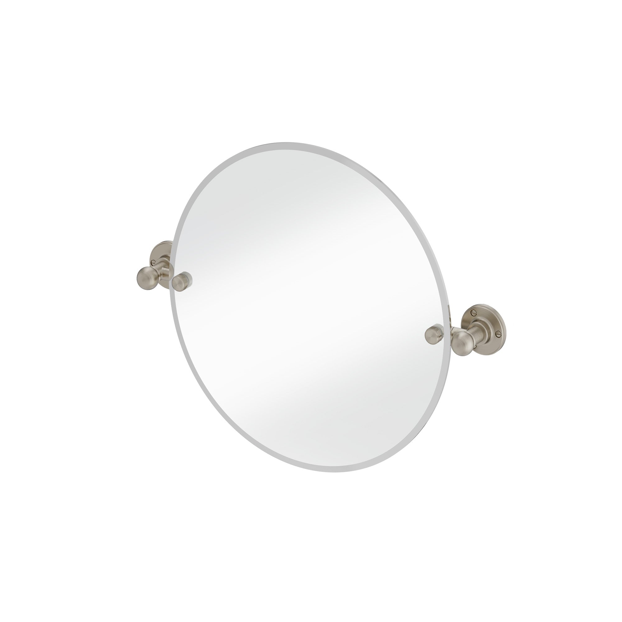 burlington round hinged mirror 400mm with 1850 fixings brushed nickel