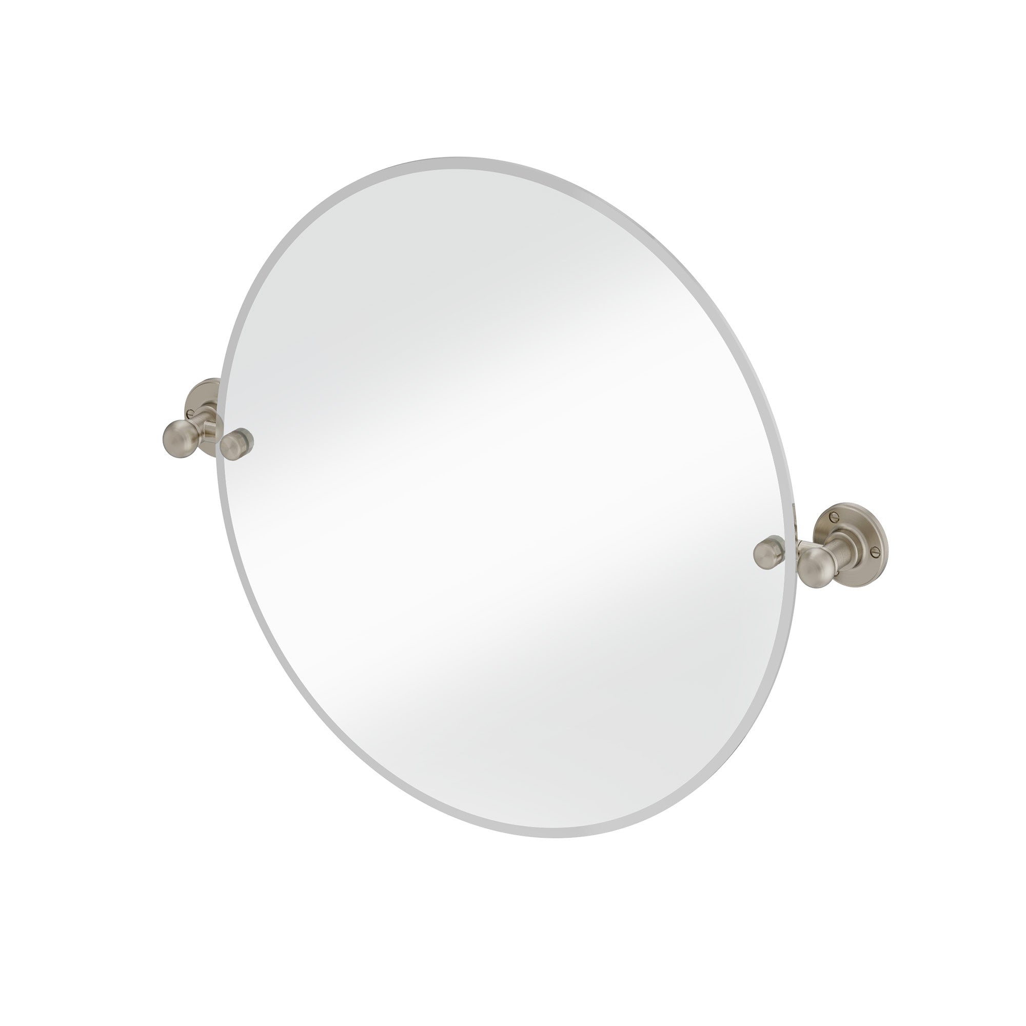 burlington round hinged mirror 500mm with 1850 fixings brushed nickel