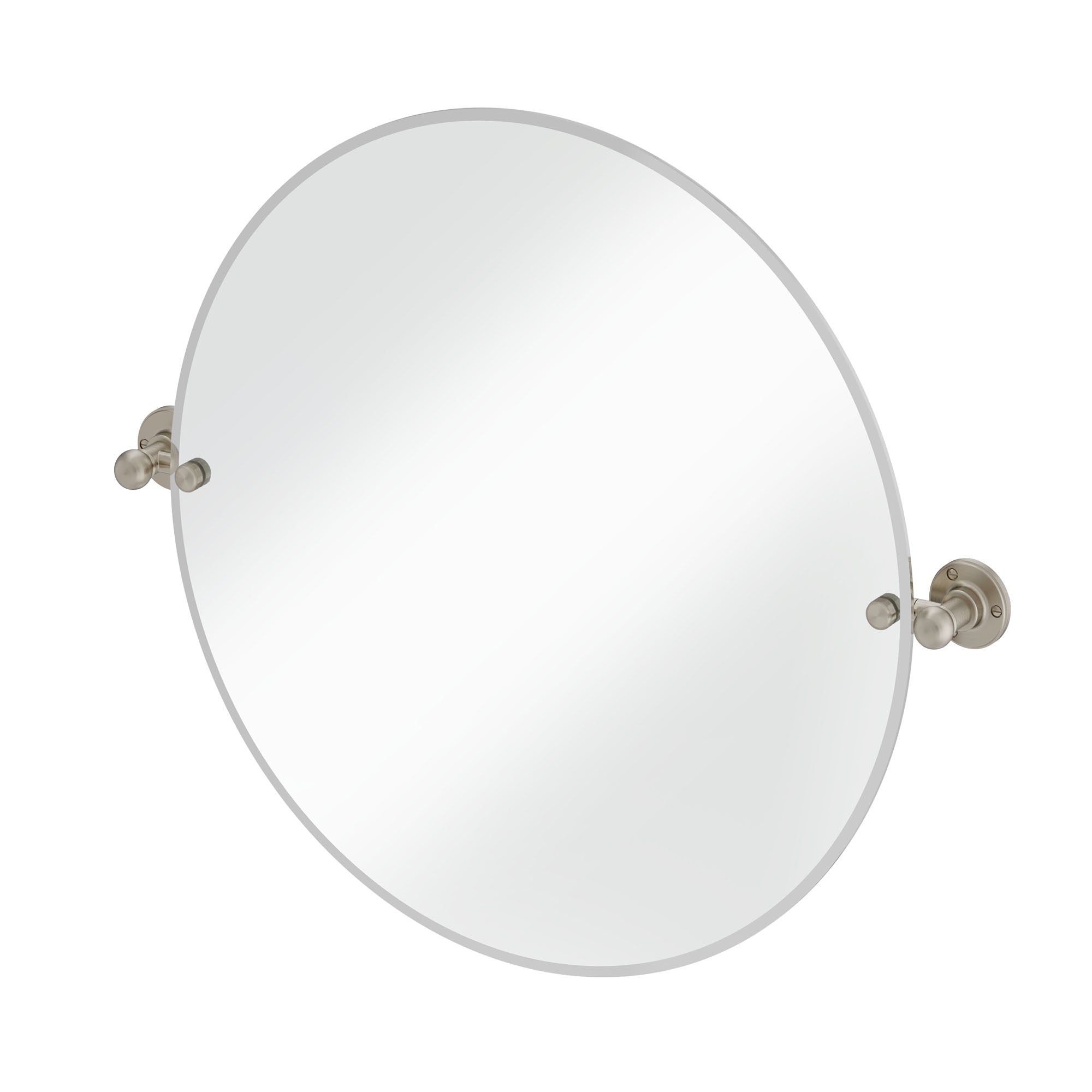 burlington round hinged mirror 600mm with 1850 fixings brushed nickel