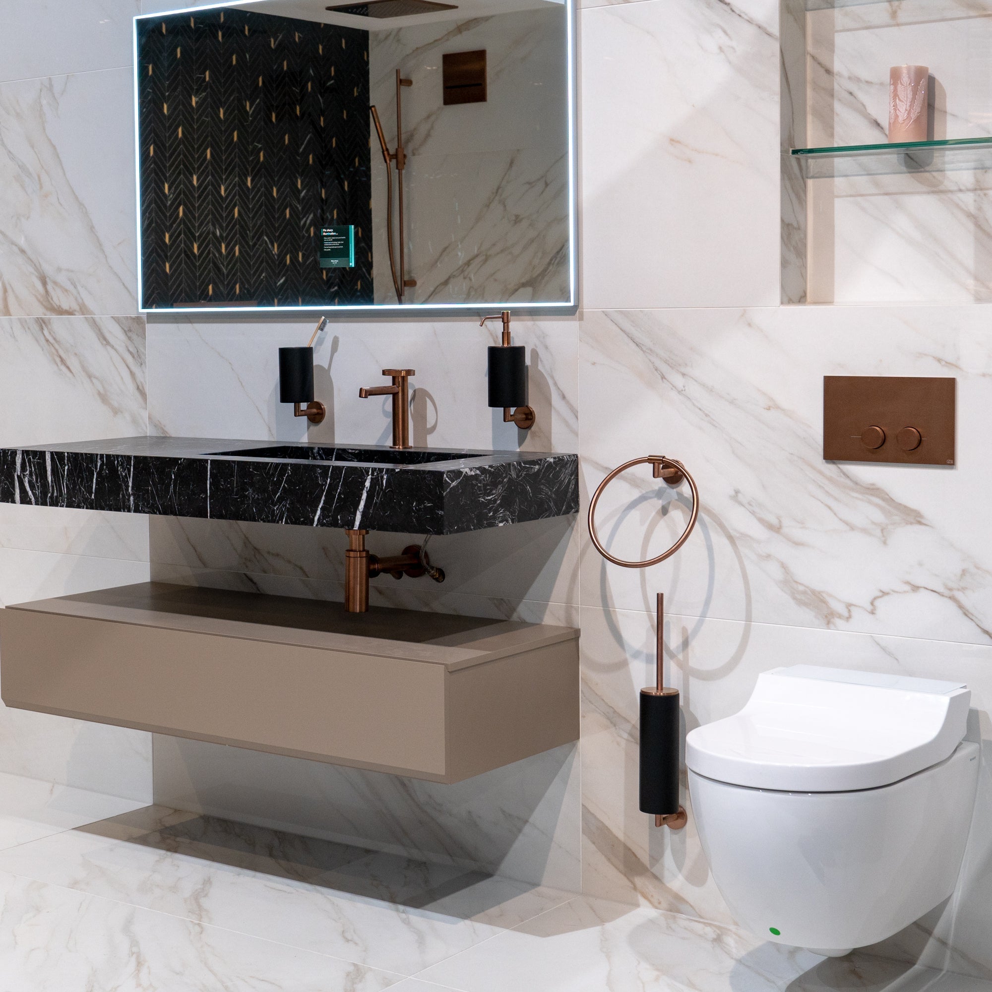 Deluxe Calacatta Oro Marble Effect Porcelain Tile 60x120cm Gloss