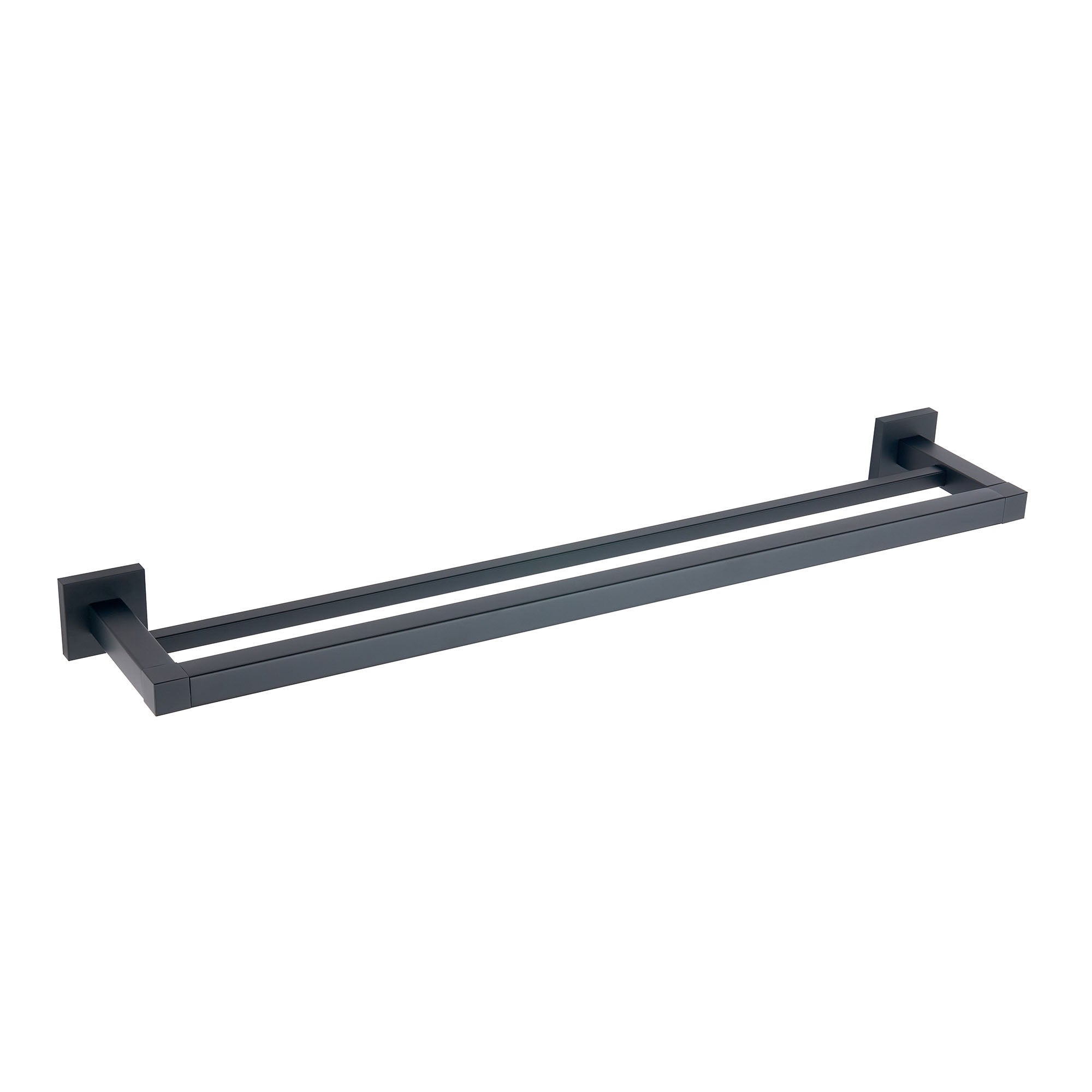 Camden Square Double Towel Rail Matt Black