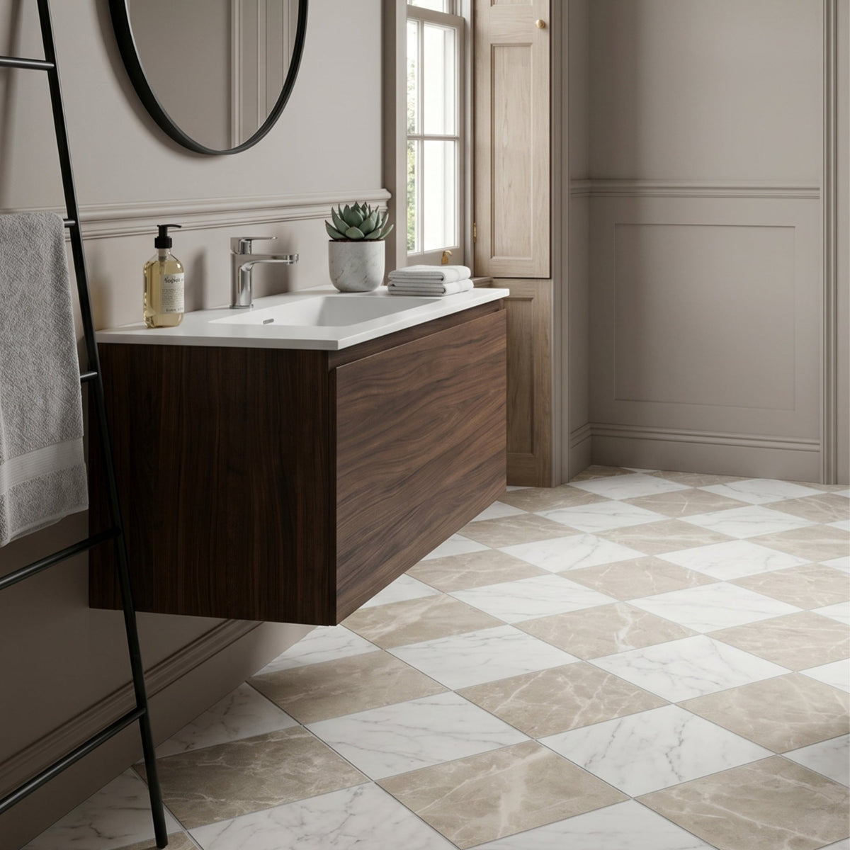 Casa Classica Oxford Greige Marble Effect Porcelain Tile 30x30cm Matt