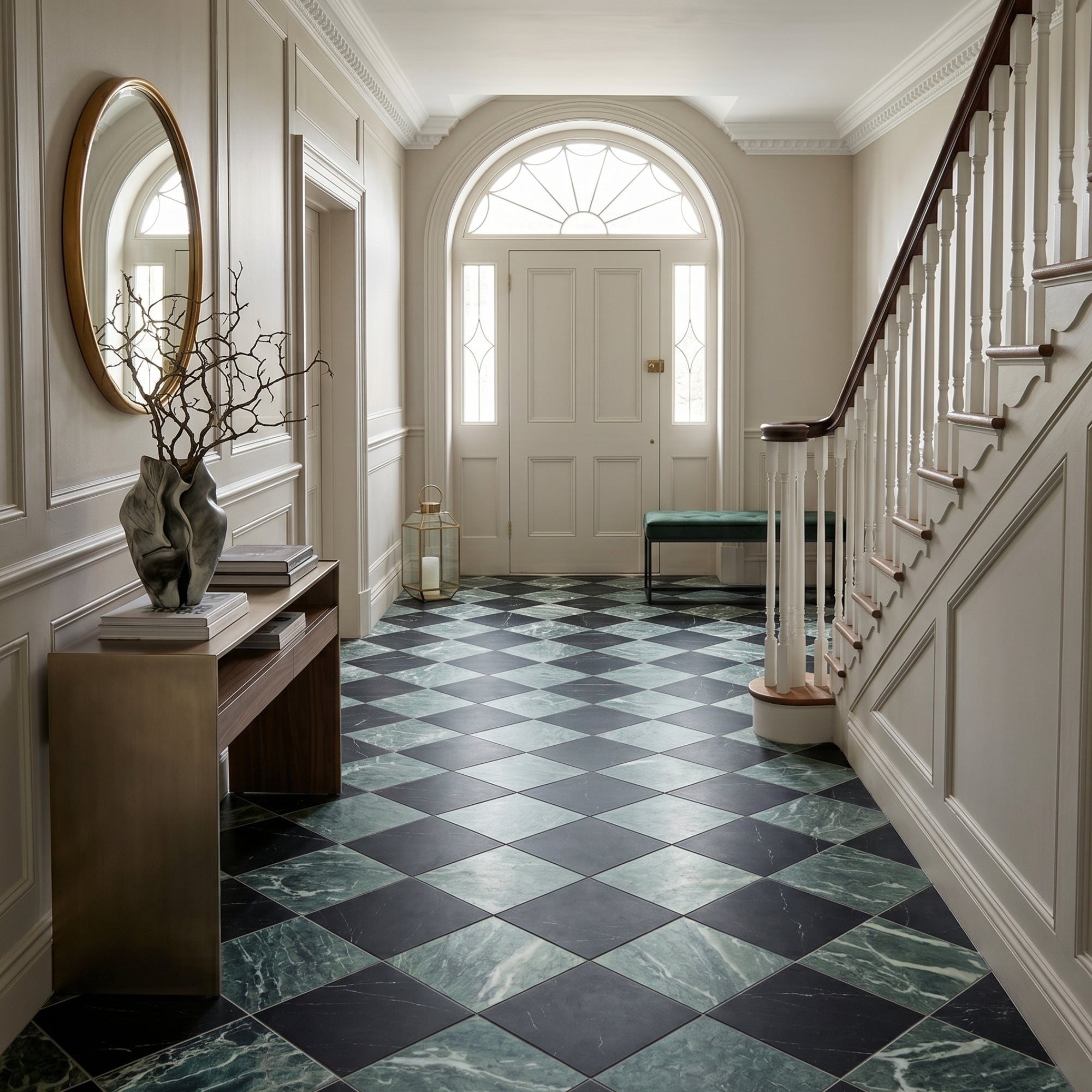 Casa Classica Verde Intenso Marble Effect Porcelain Tile 30x30cm Matt