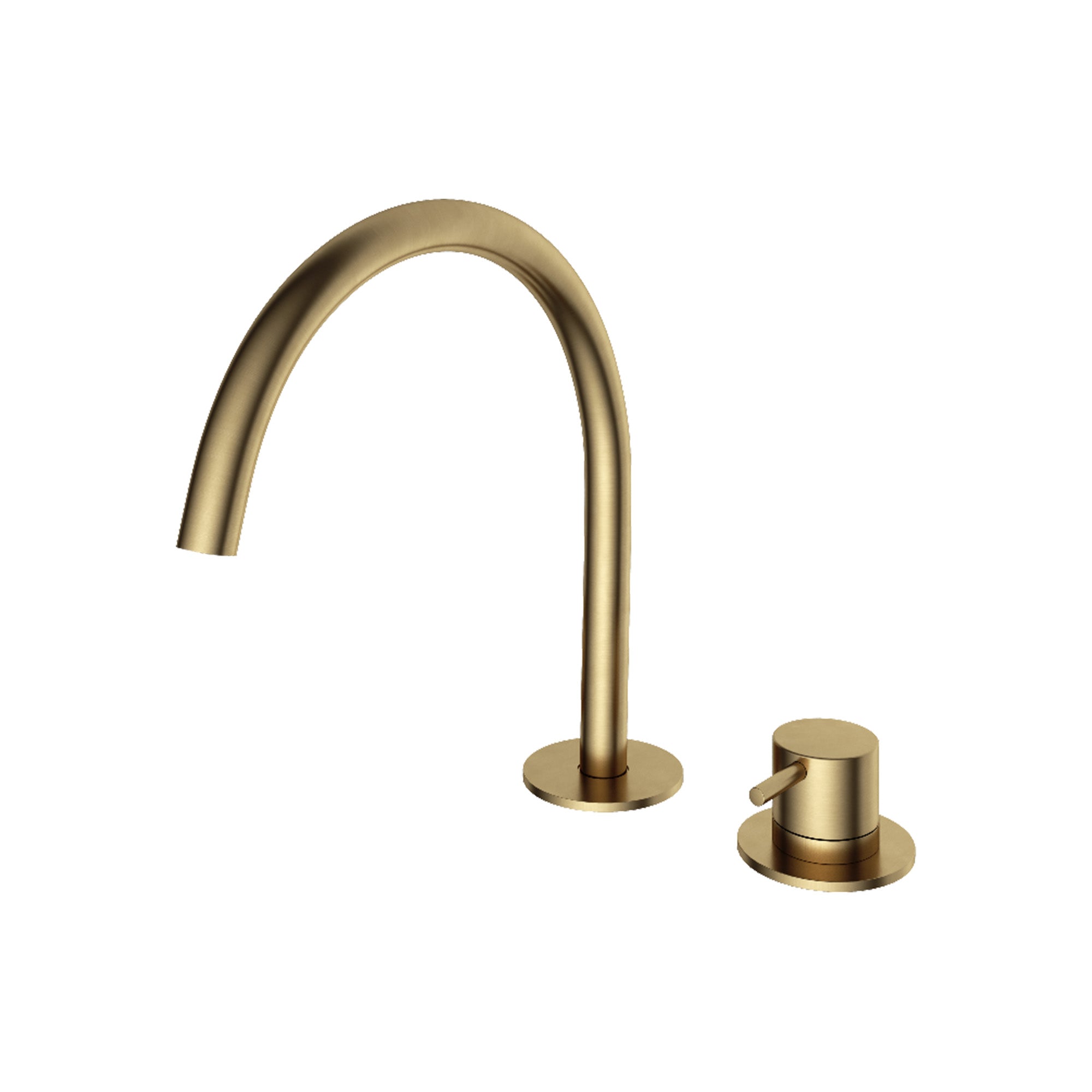 cobber 2 hole deck mounted basin mixer brushed brass