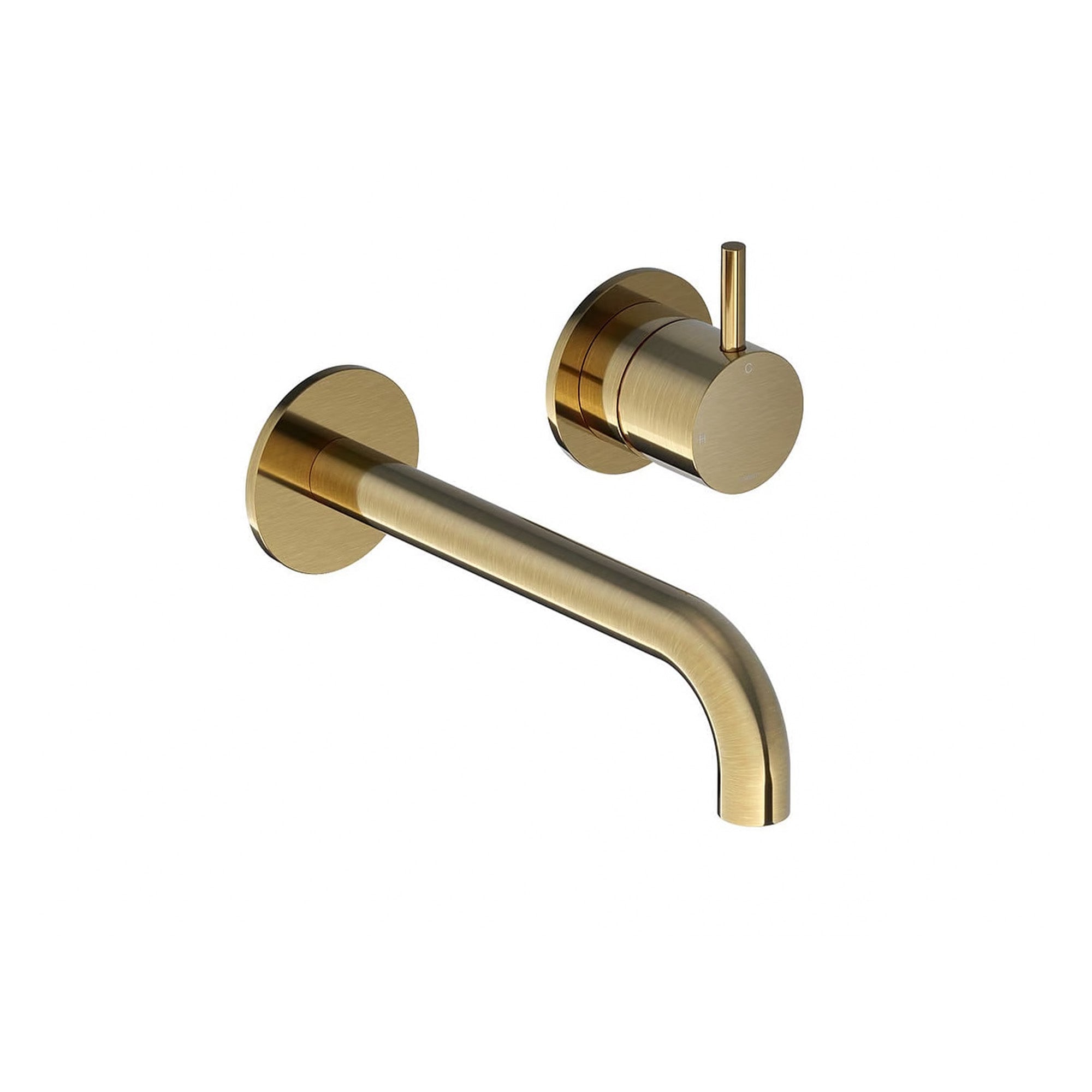 cobber 2 hole wall mounted basin mixer brushed brass