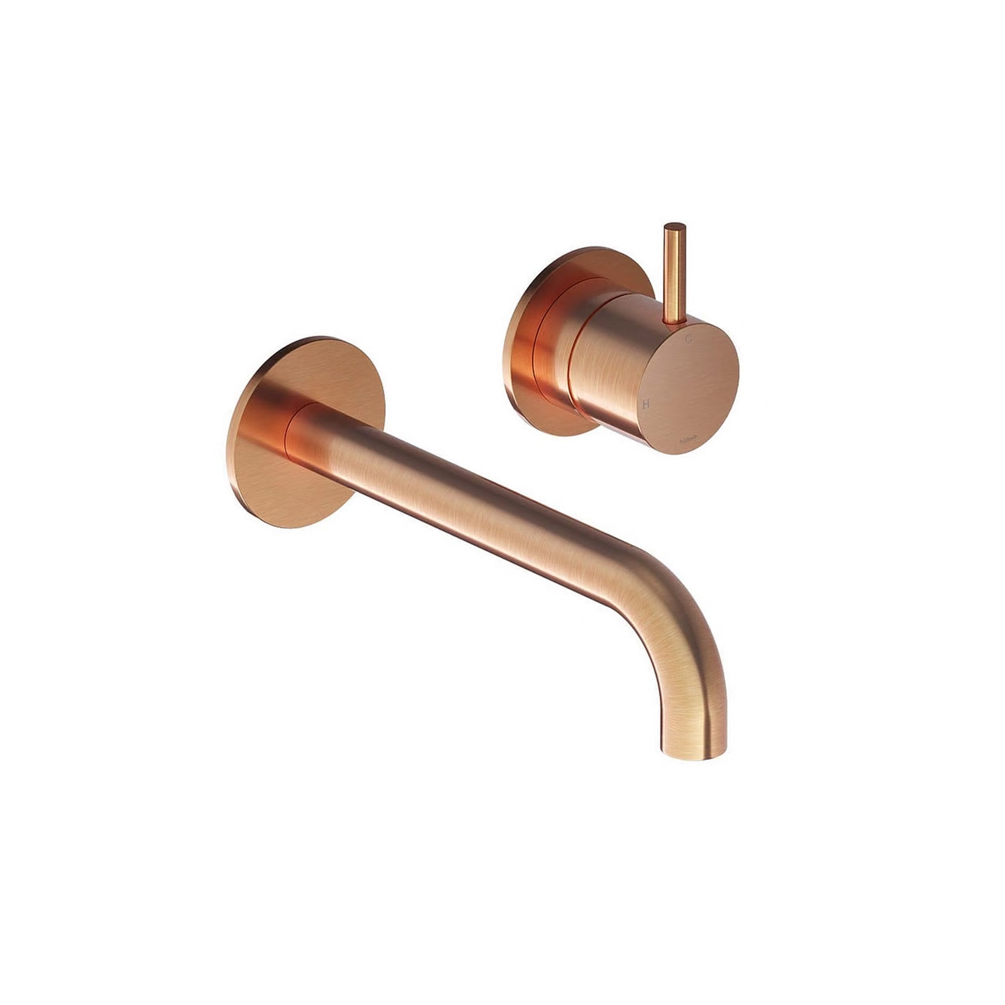 cobber 2 hole wall mounted basin mixer brushed copper