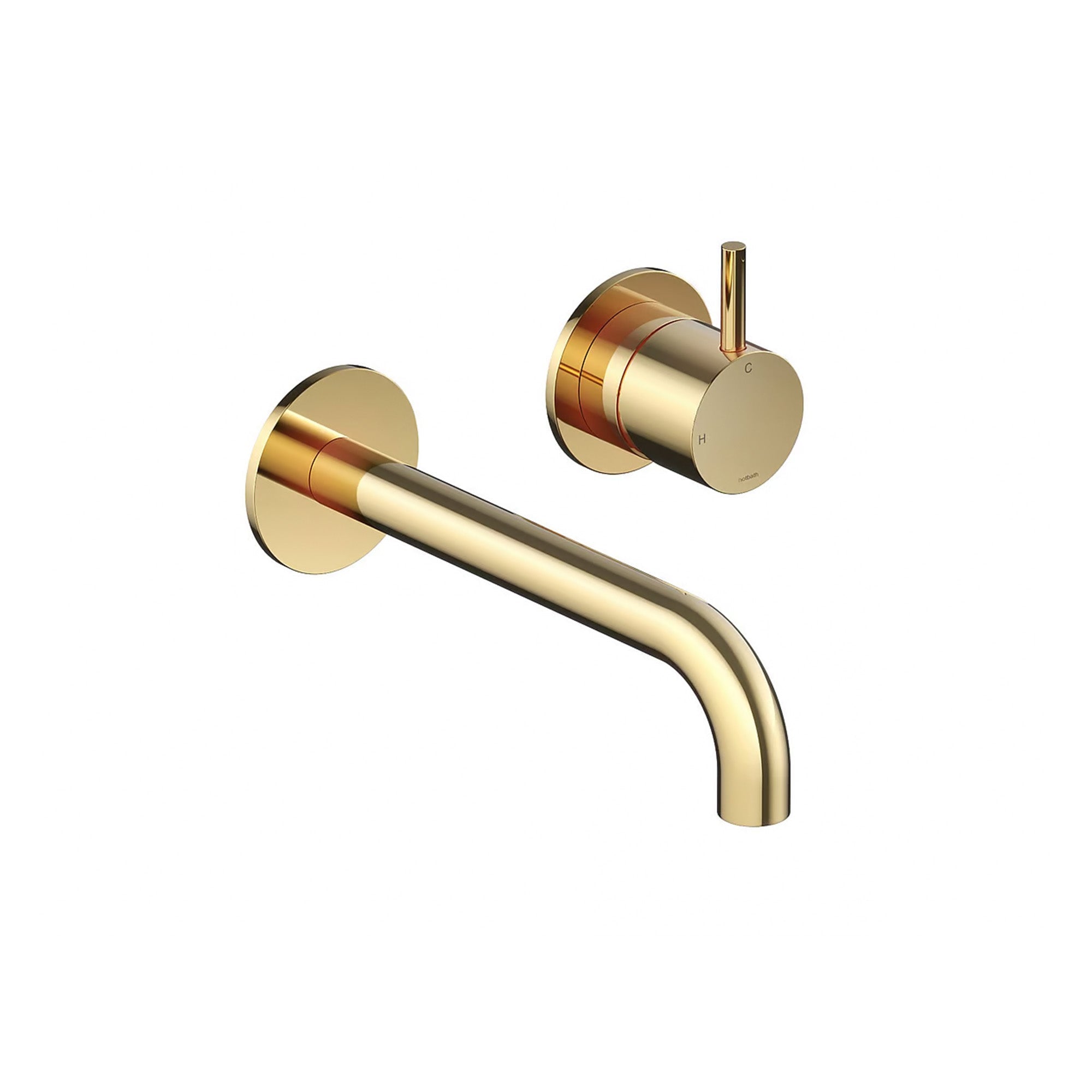 cobber 2 hole wall mounted basin mixer natural brass pvd