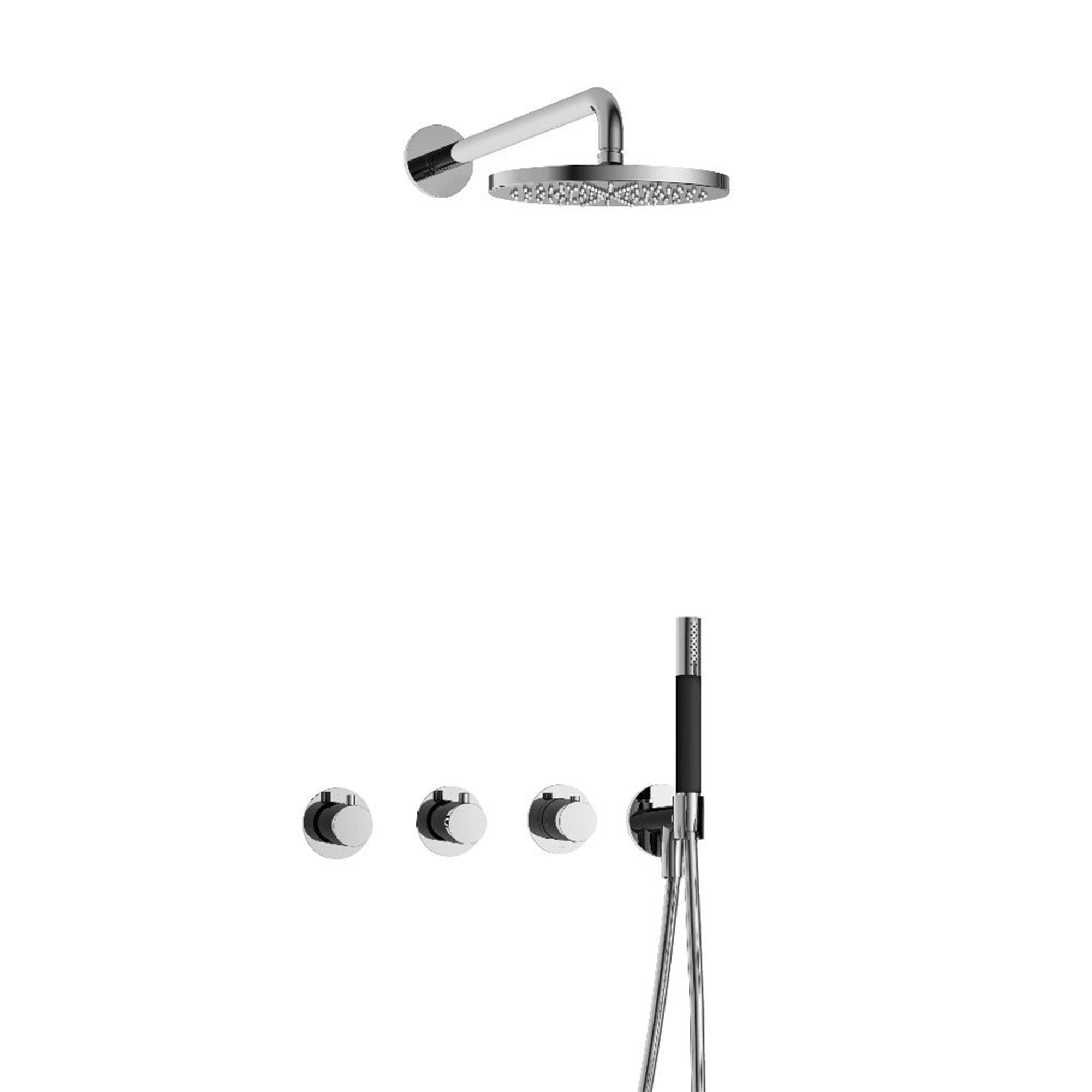 cobber 2 outlet thermostatic shower valve with handset and fixed overhead chrome