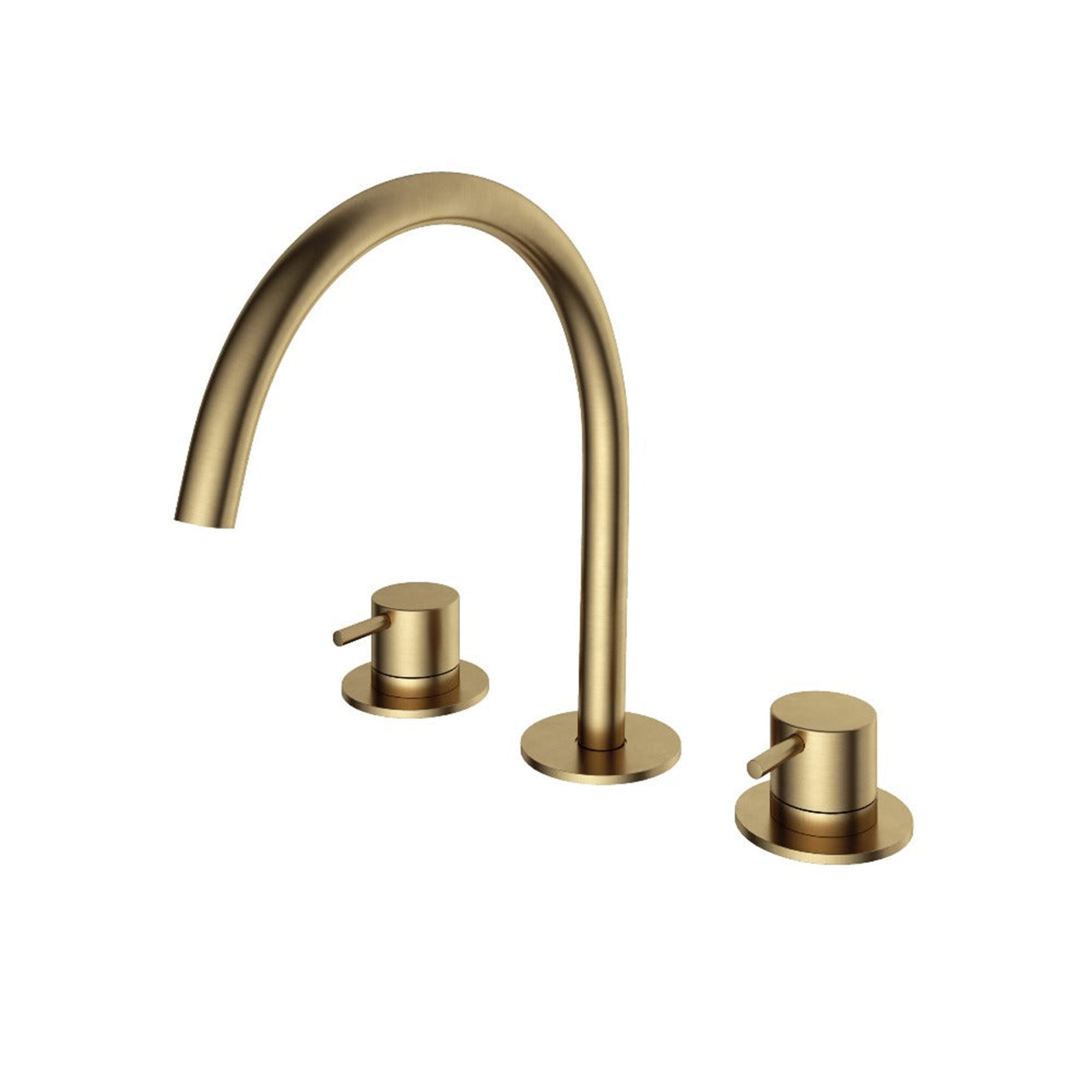 cobber 3 hole deck mounted basin mixer brushed brass