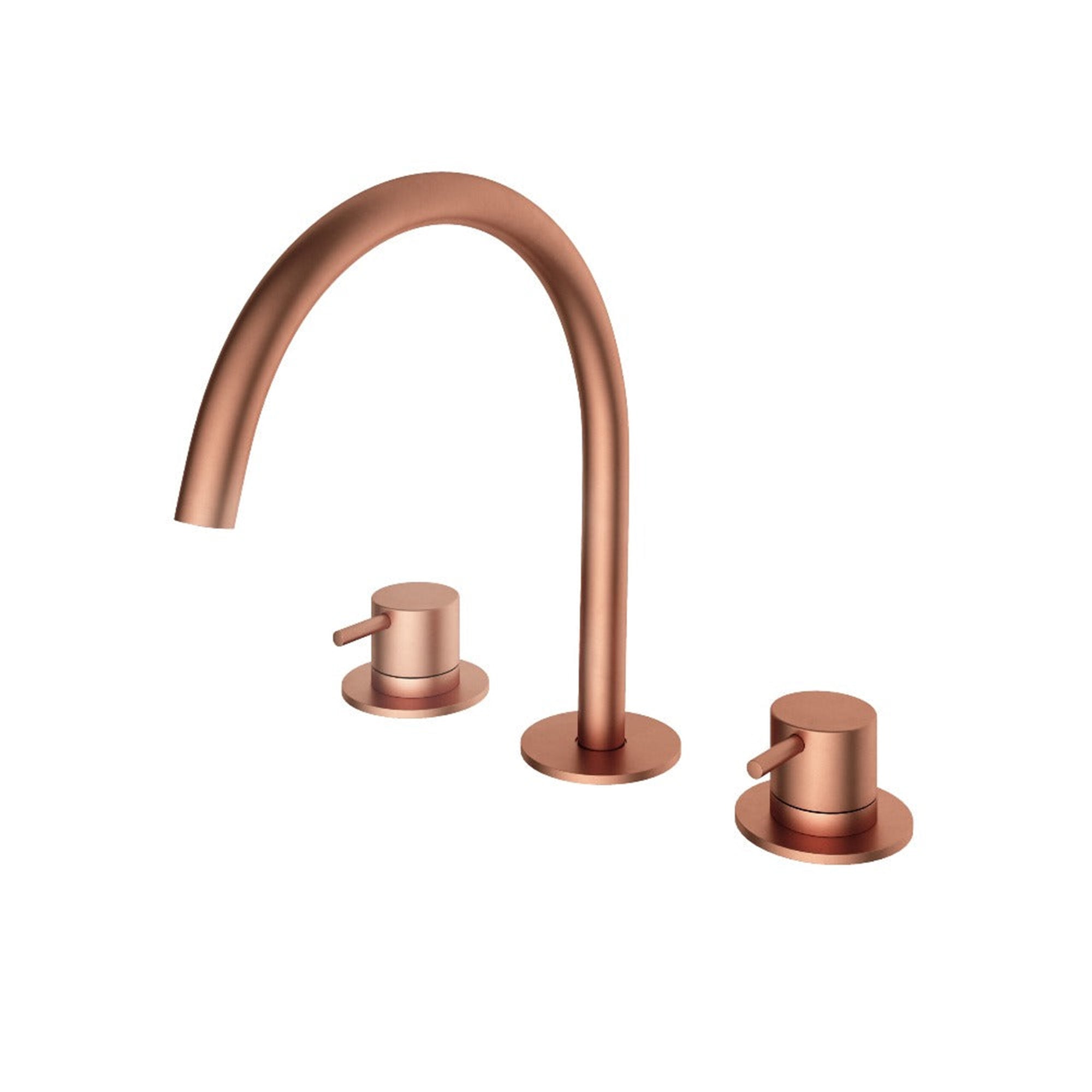 cobber 3 hole deck mounted basin mixer brushed copper