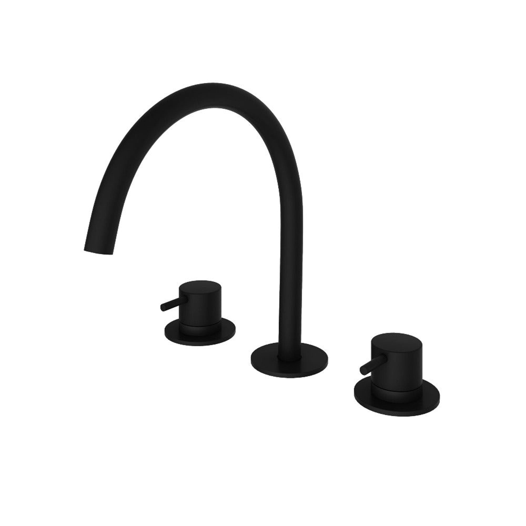 cobber 3 hole deck mounted basin mixer matt black