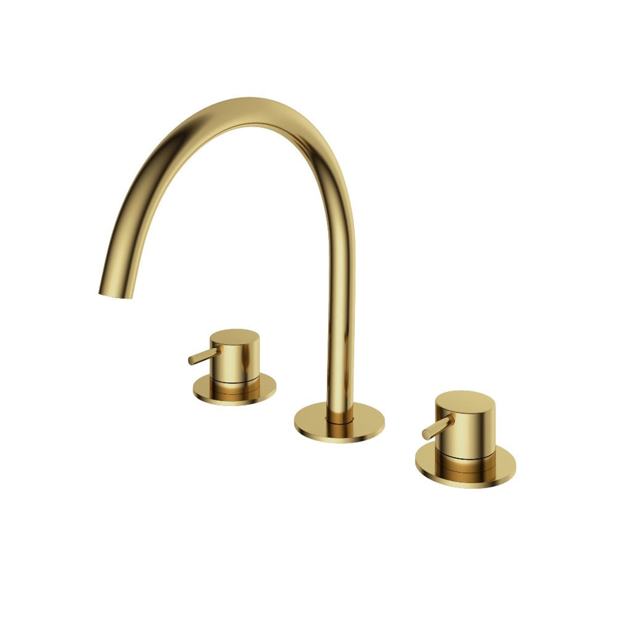 cobber 3 hole deck mounted basin mixer polished brass pvd