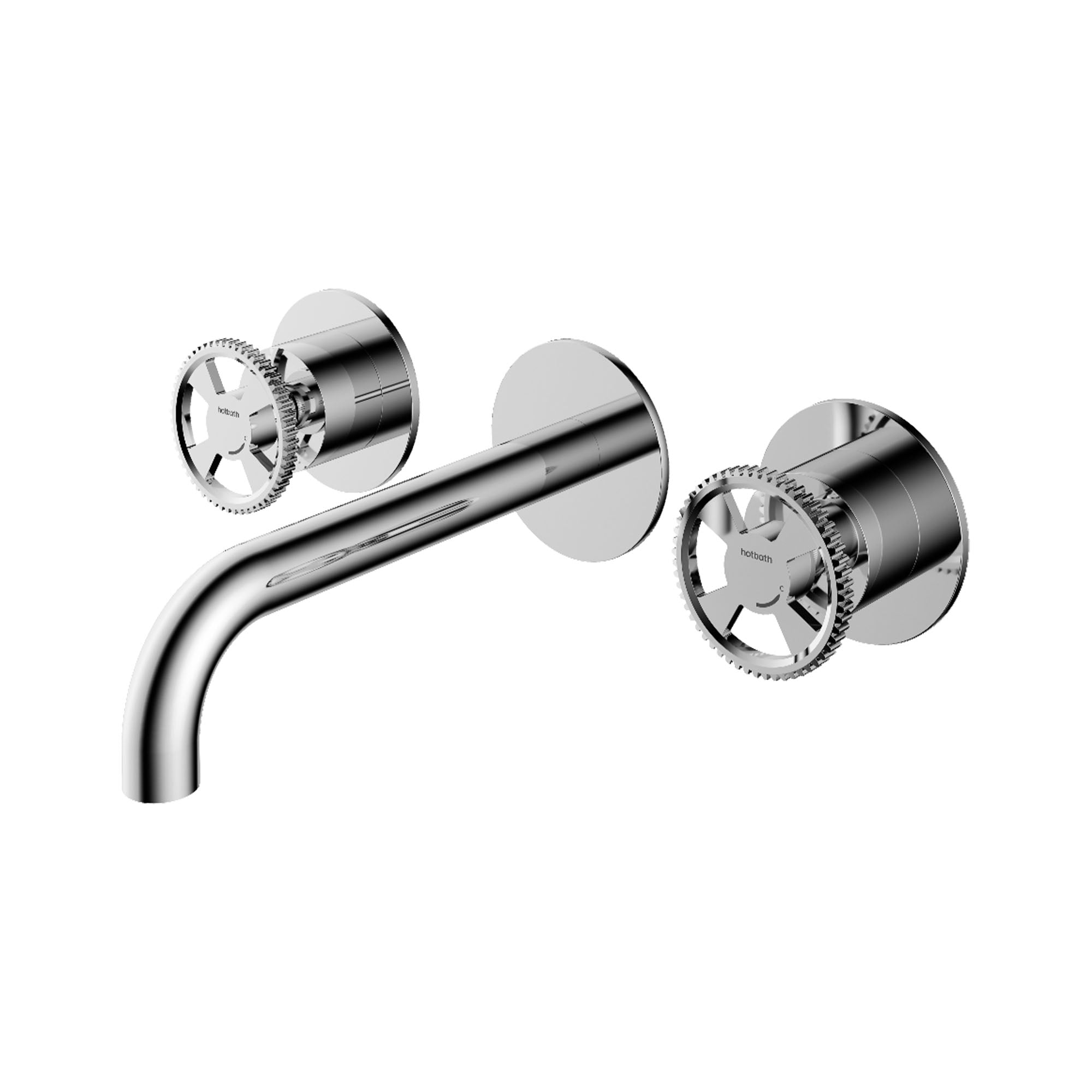 cobber 3 hole wall mounted basin mixer wheel handles chrome