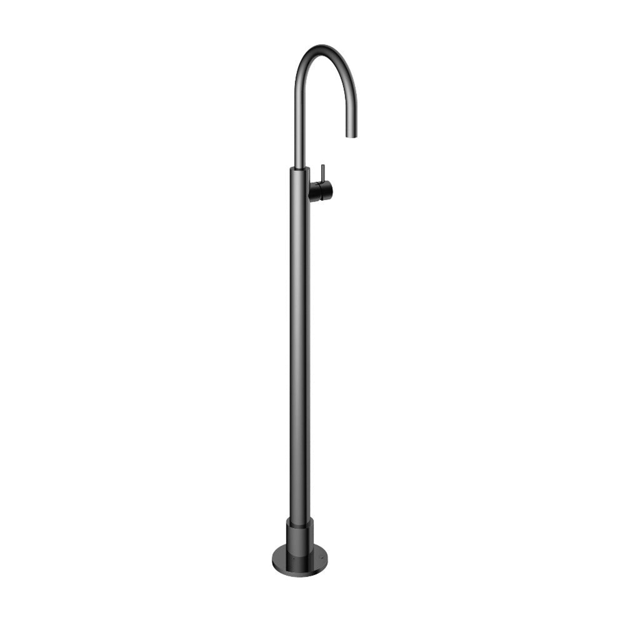 cobber floorstanding basin mixer tap black chrome