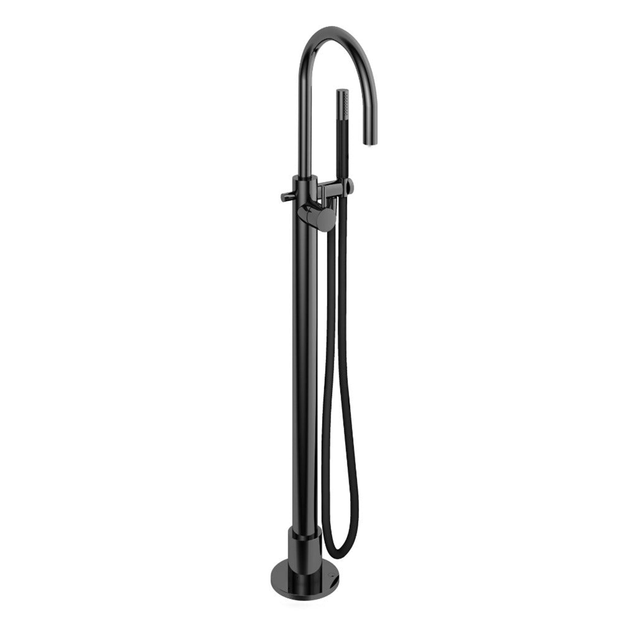 cobber floorstanding bath shower mixer with handset black chrome