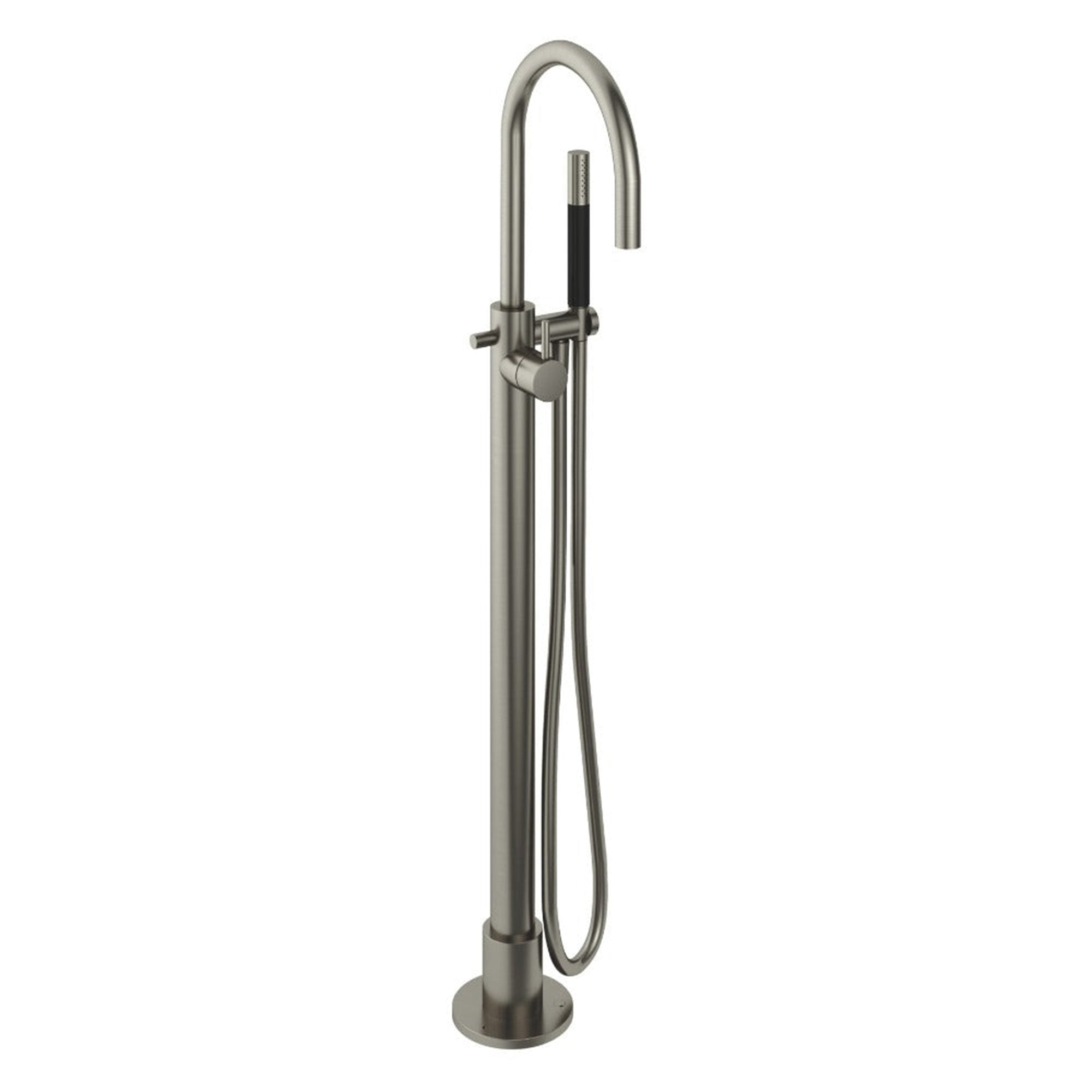 cobber floorstanding bath shower mixer with handset brushed nickel