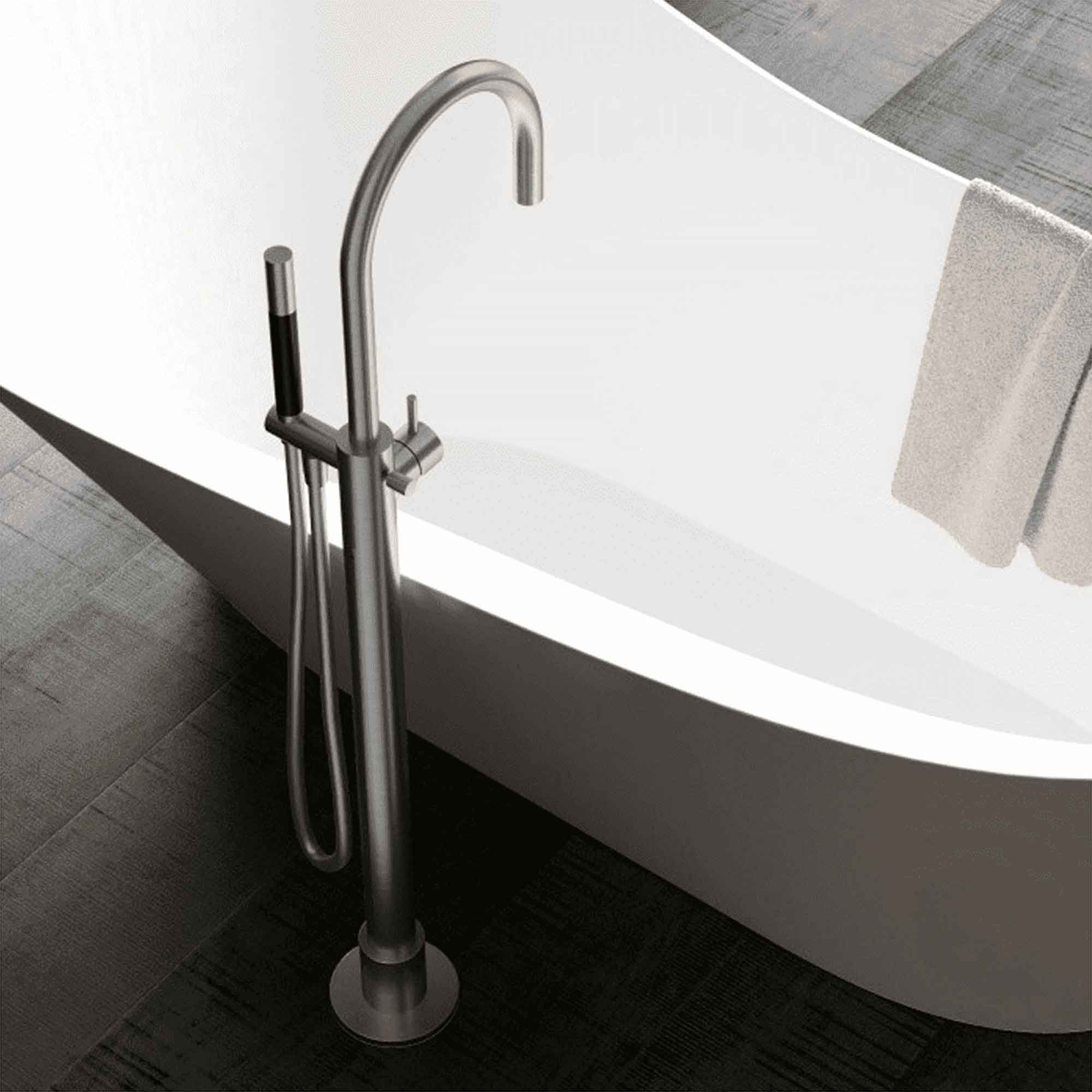 cobber floorstanding bath shower mixer with handset chrome