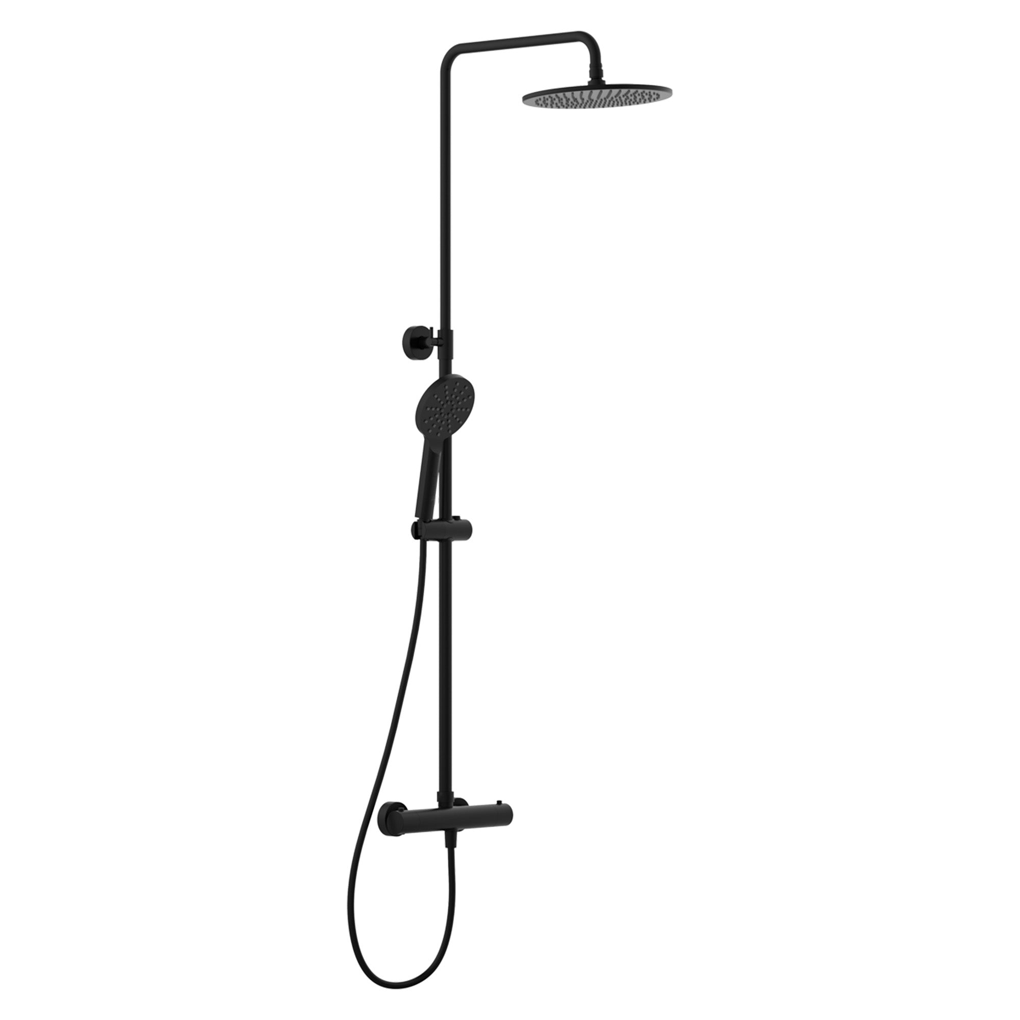 como drench thermostatic shower with multifunction handset matt black