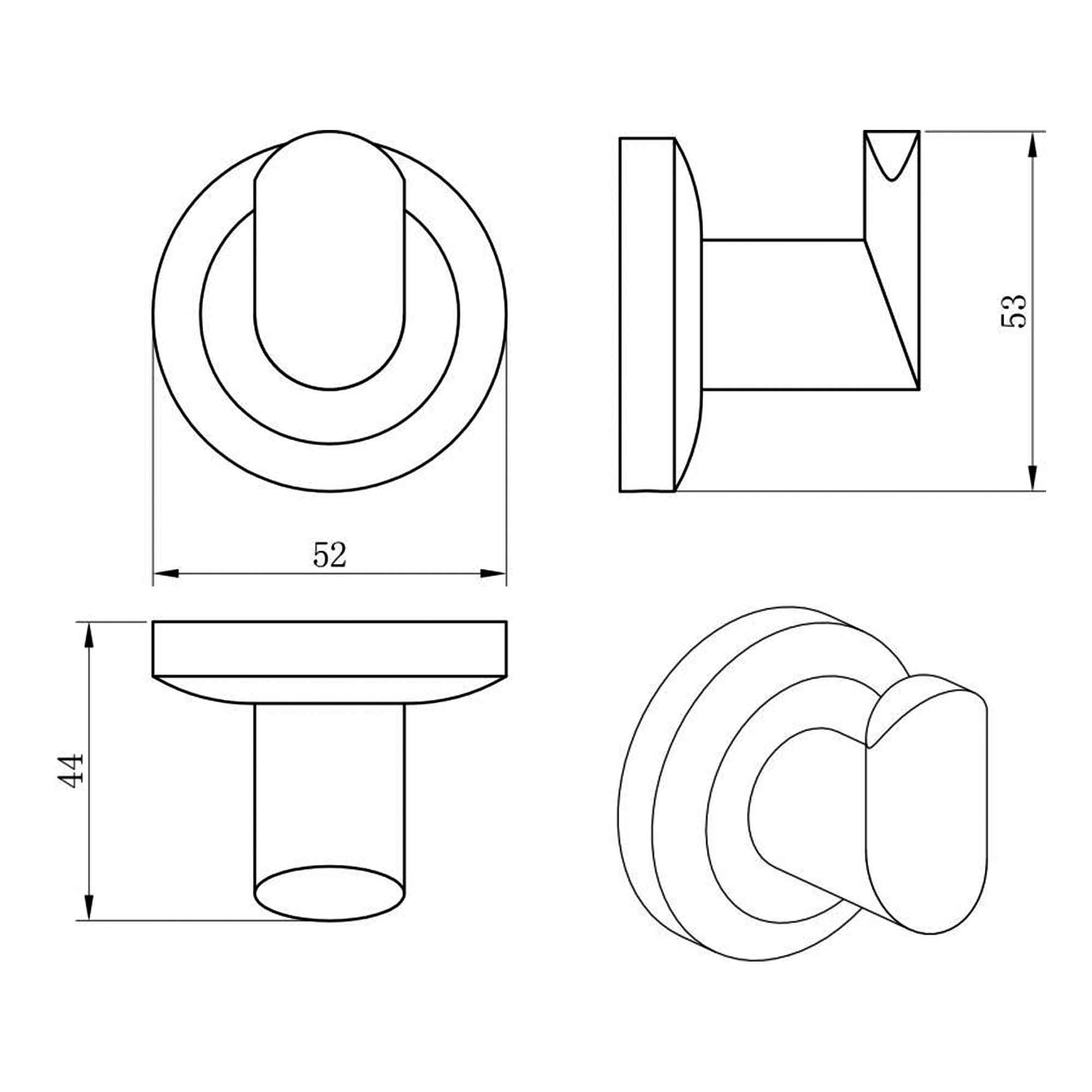 como robe hook dimensions