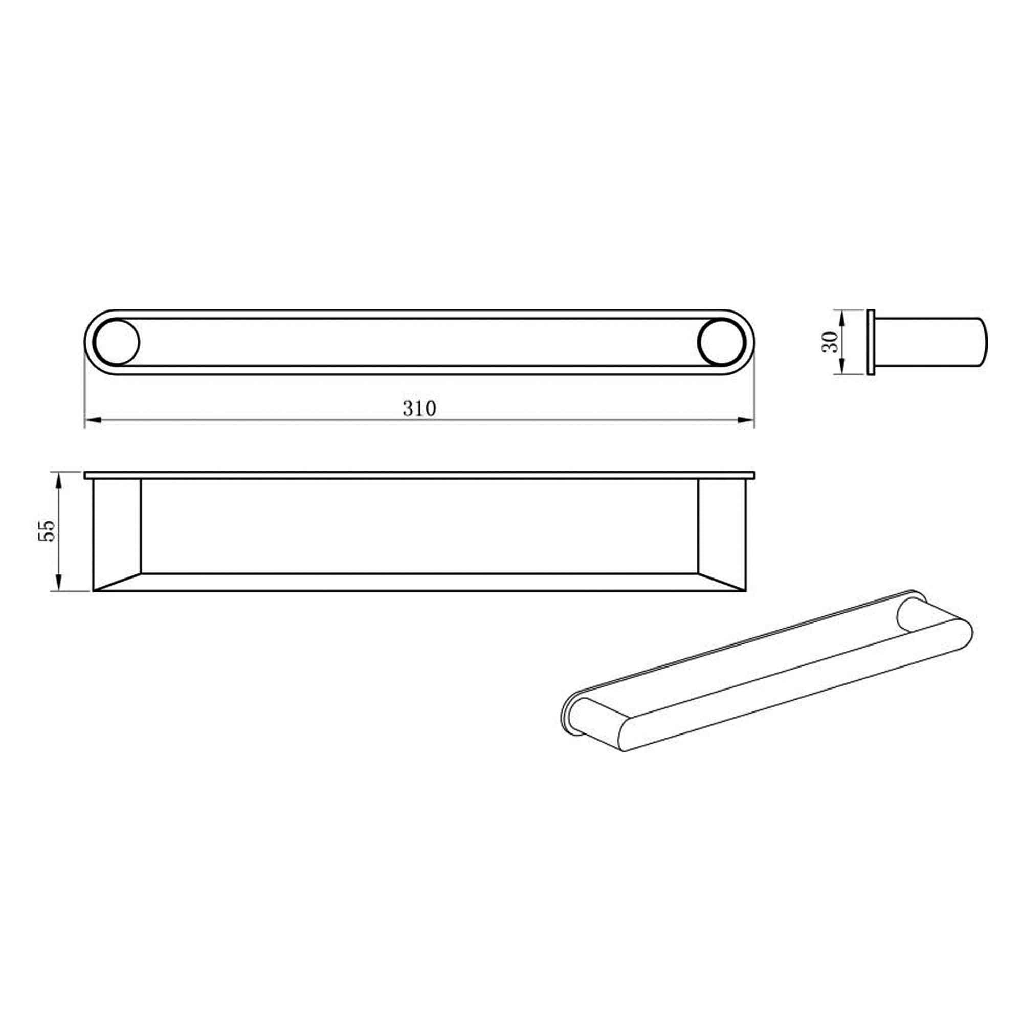 como towel bar 31cm dimensions